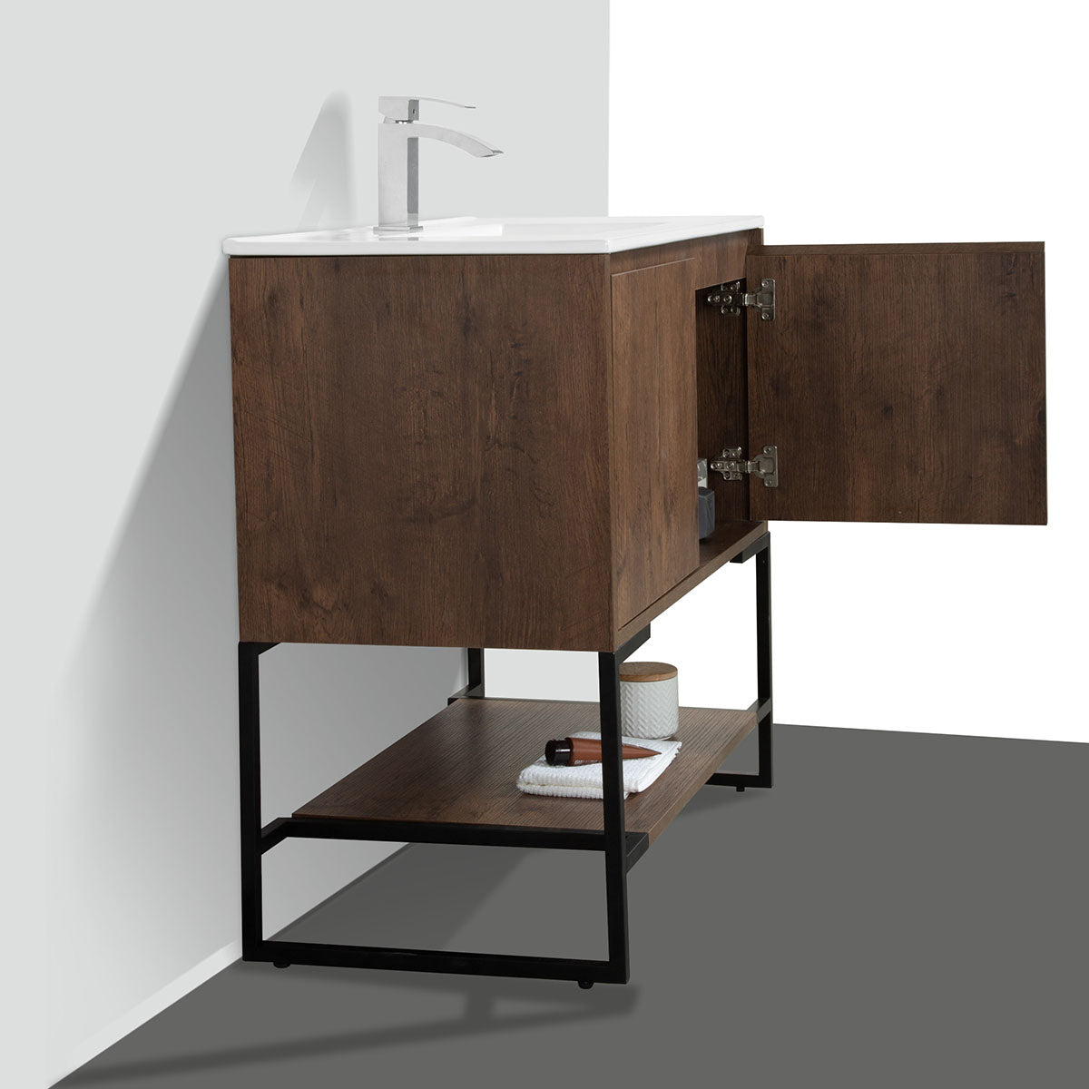 36" V9006 Allen Vanity with Ceramic Sink (Rose Wood)