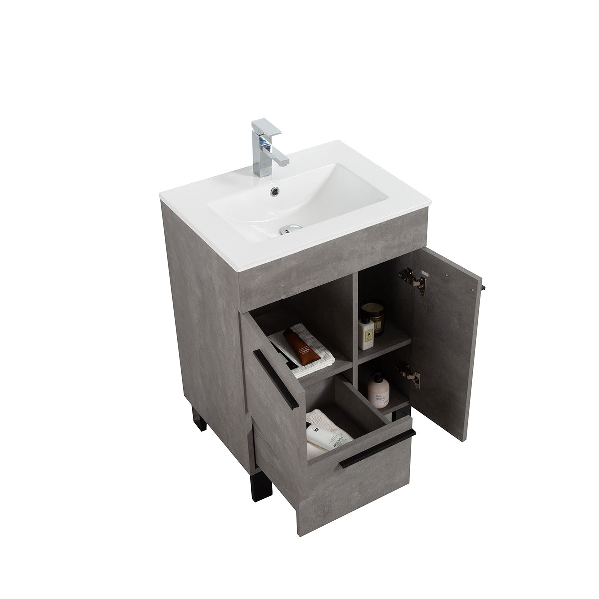 24" V9007 Gill Vanity & Ceramic Sink (Cement Grey)