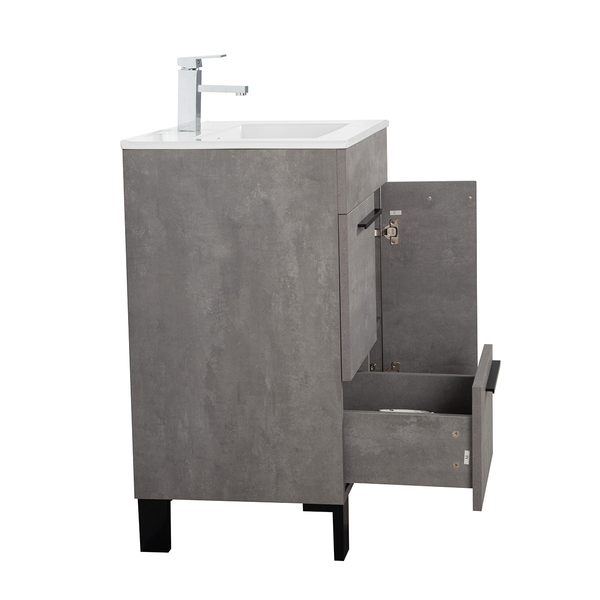 24" V9007 Gill Vanity & Ceramic Sink (Cement Grey)
