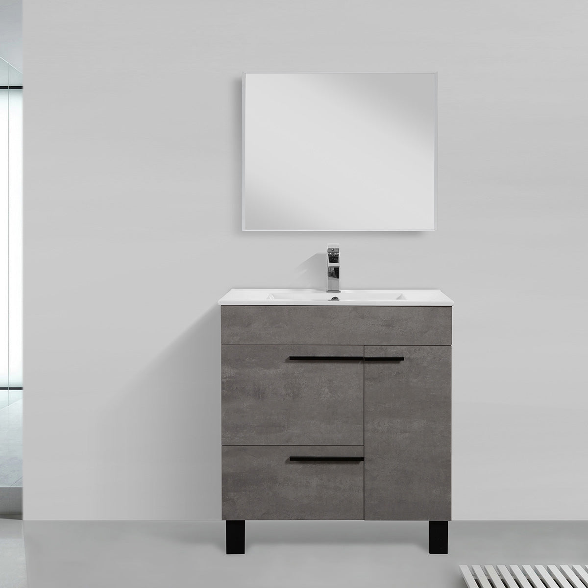 30" V9007 Gill Vanity & Ceramic Sink (Cement Grey)