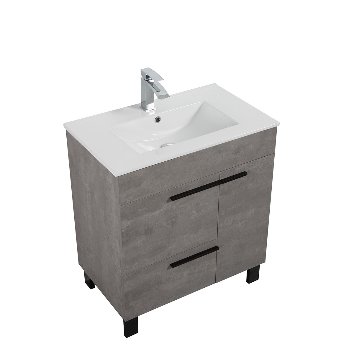 30" V9007 Gill Vanity & Ceramic Sink (Cement Grey)
