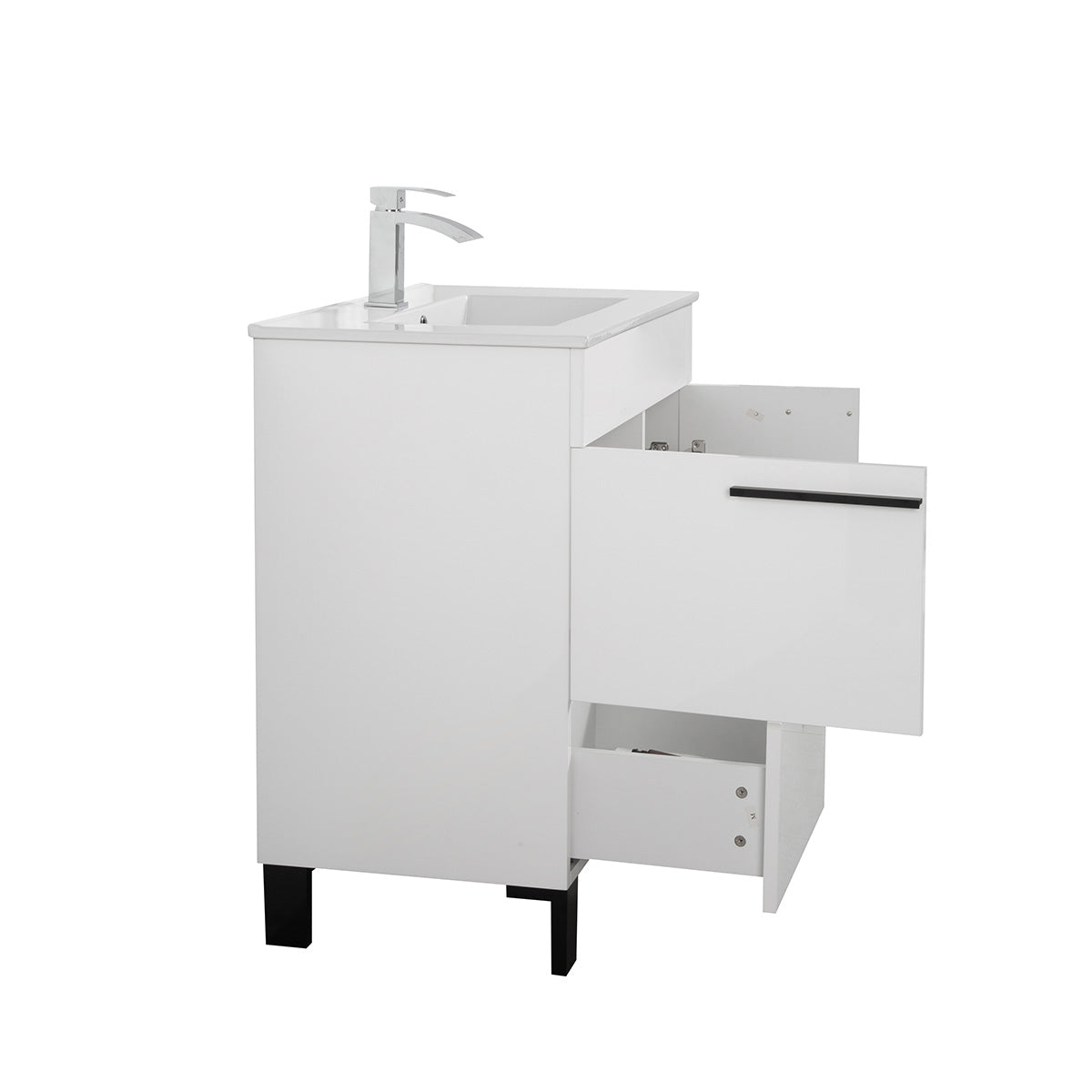 30" V9007 Gill Vanity & Ceramic Sink (Glossy White)