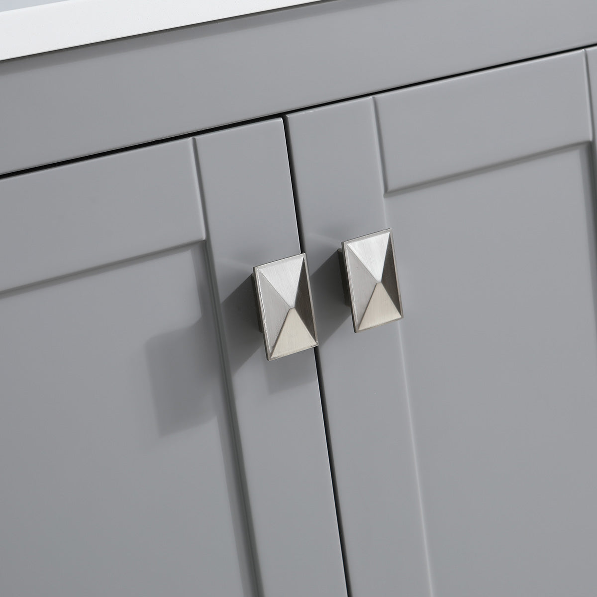 60" V9008 Vanity & Countertop Quartz Double Basins (Matte Grey)