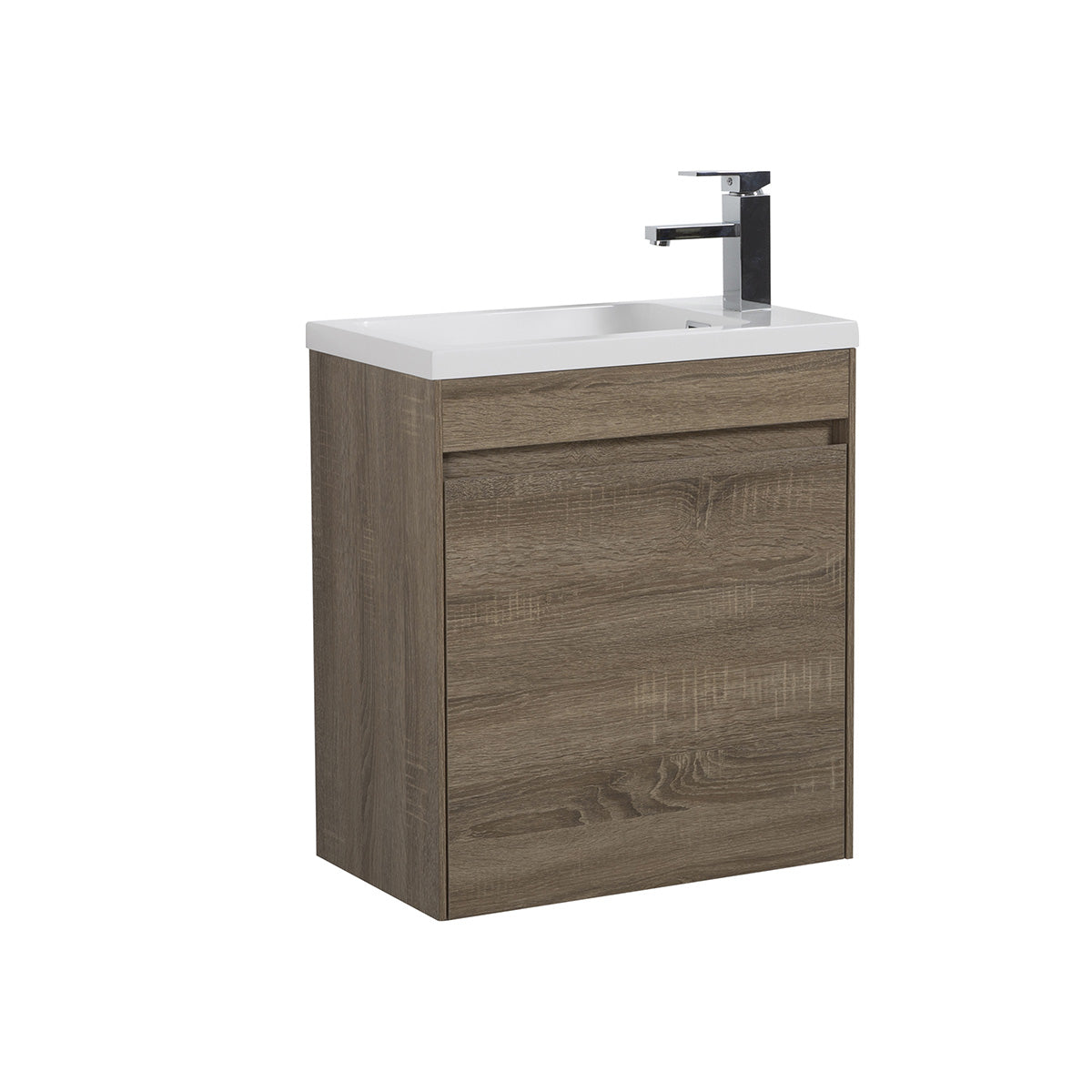 22" V9017 Series Slice Wall Hung Vanity & Acrylic Basin (Sono Oak)
