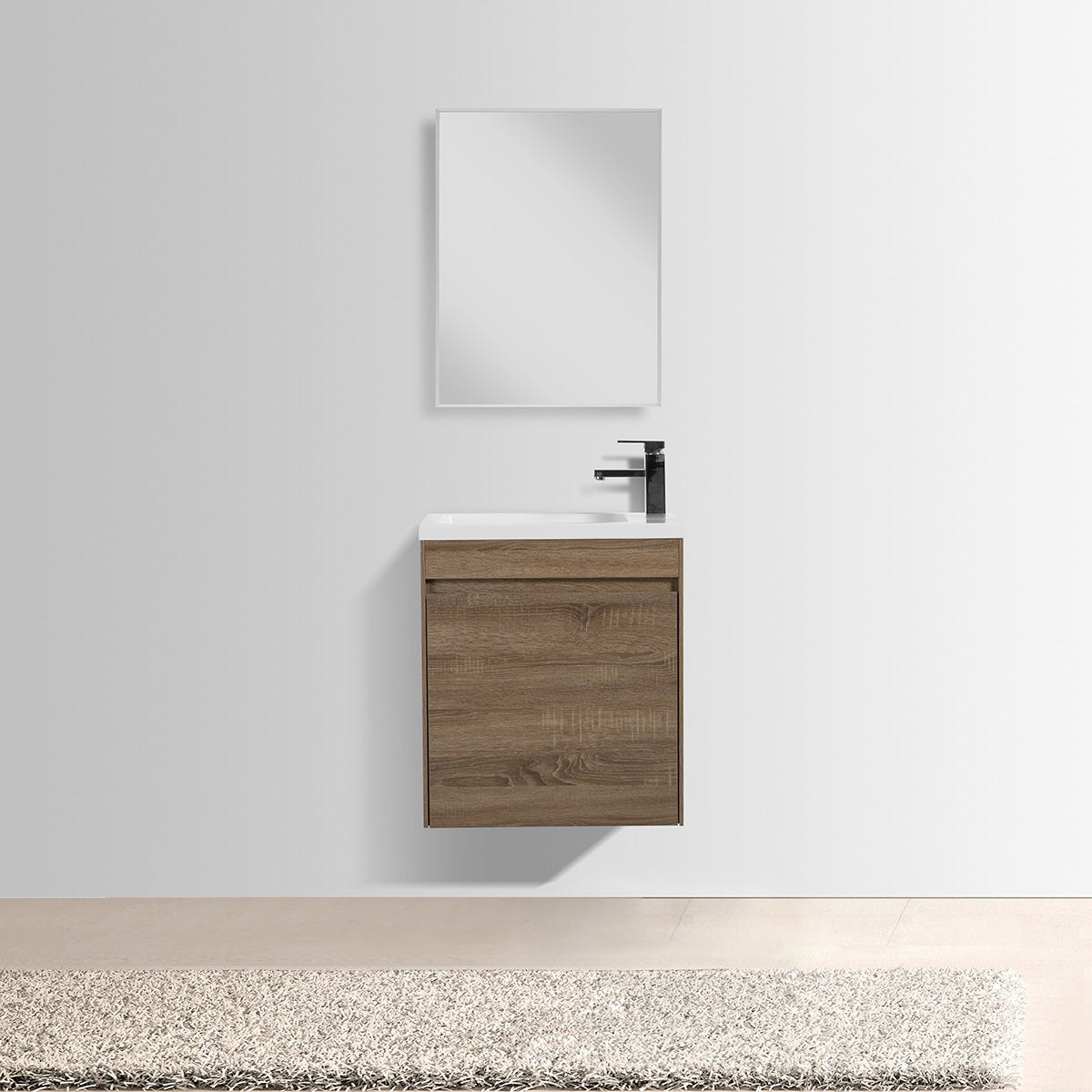 22" V9017 Series Slice Wall Hung Vanity & Acrylic Basin (Sono Oak)
