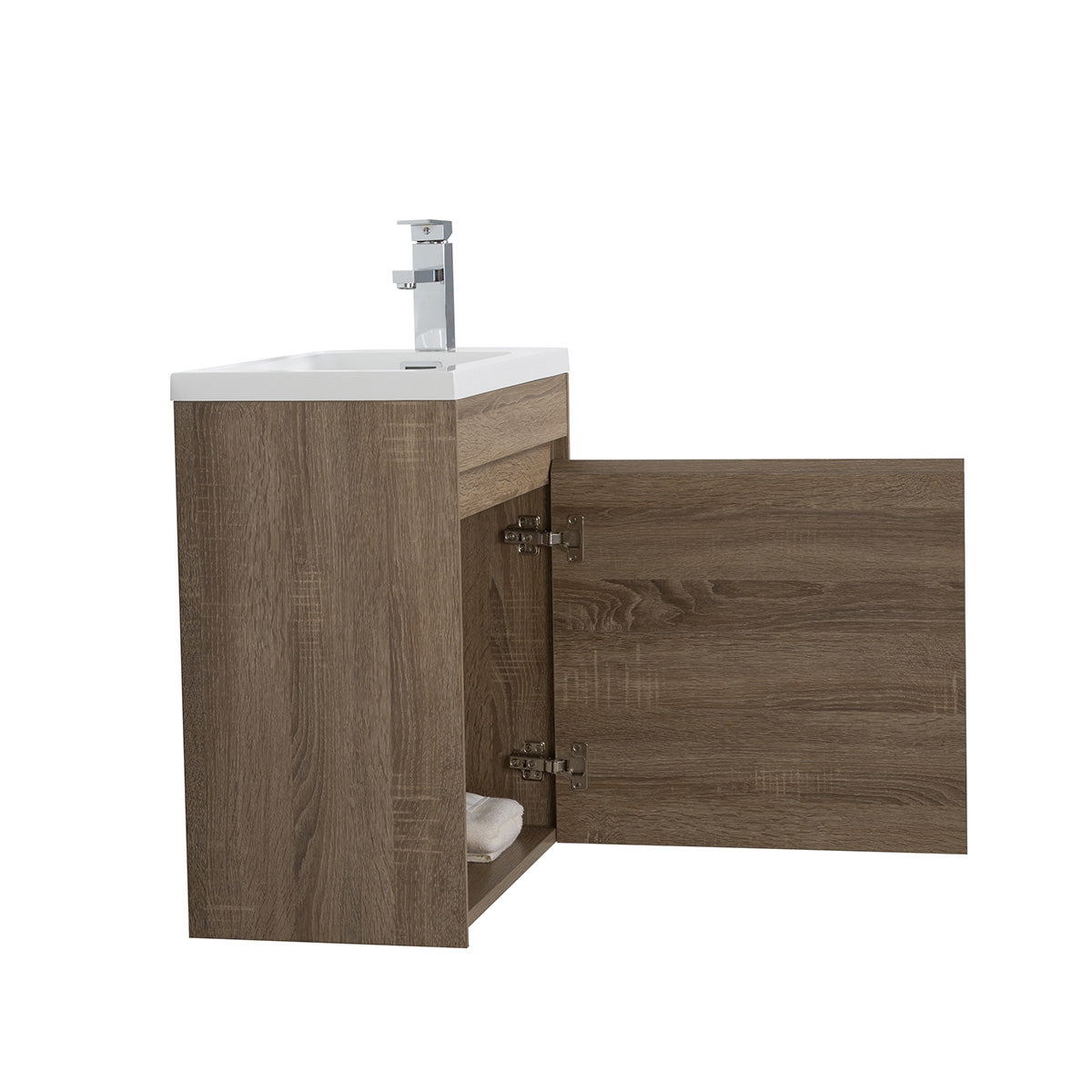 22" V9017 Series Slice Wall Hung Vanity & Acrylic Basin (Sono Oak)