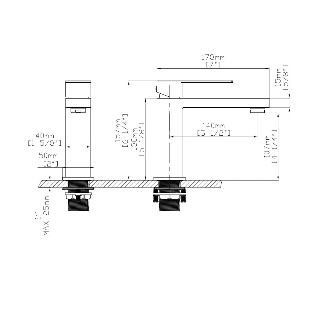 F231 Single Hole Basin Faucet with Pop Up (Chrome)