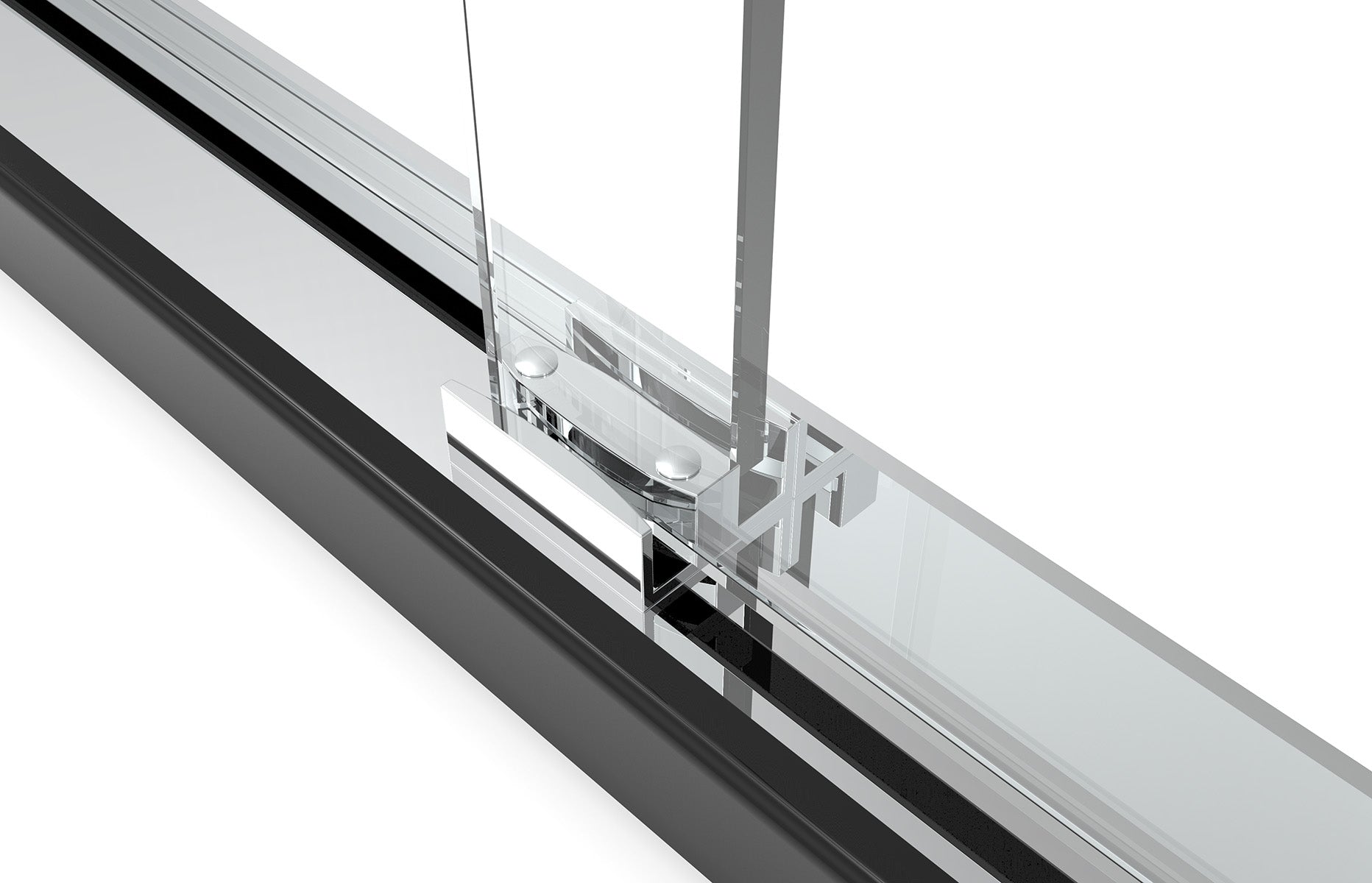 48" AC23 series Shower Door with Klearteck Treatment (3/8" Thickness) (Chrome)
