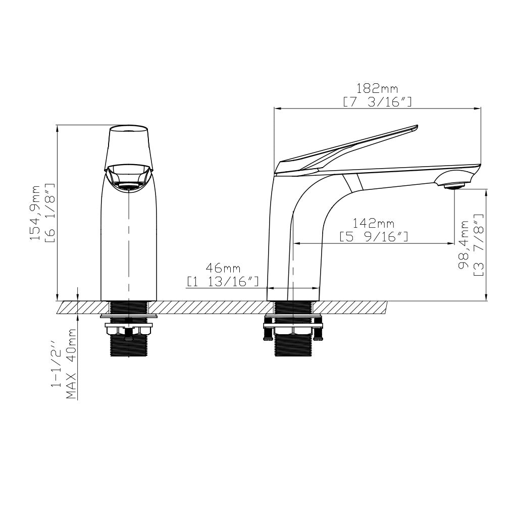 F050 Single Hole Basin Faucet with Pop Up (Matte Black)