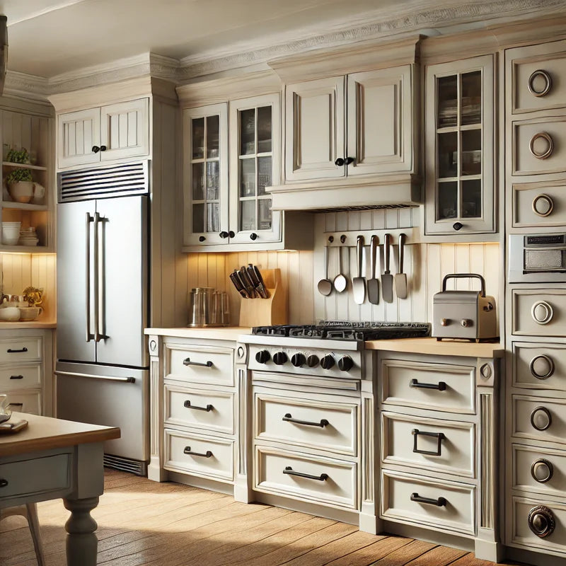 Stylish kitchen featuring Shiloh cabinets with customizable wood finishes and elegant design elements.