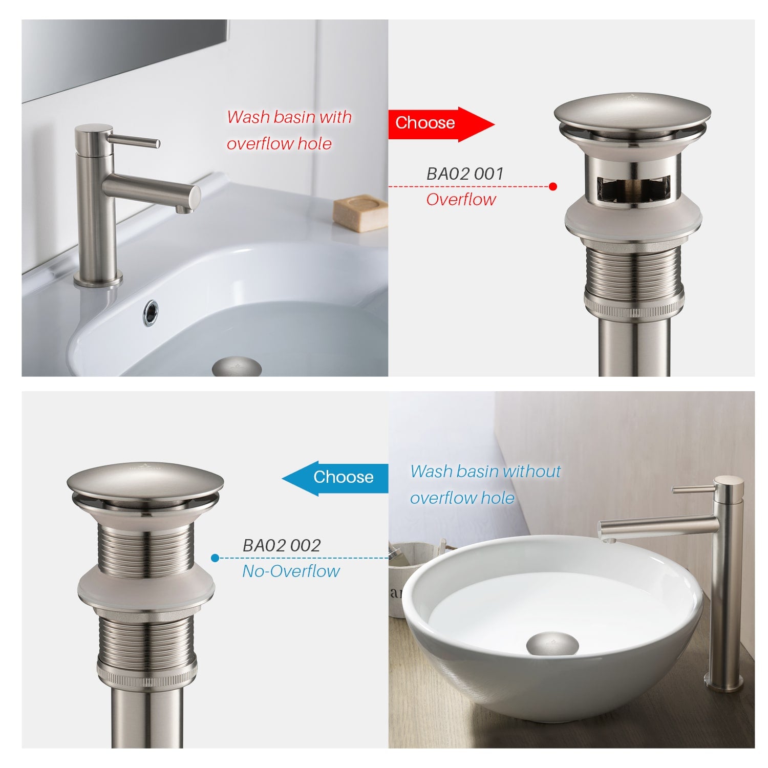 1-1/4” Brass Pop-up with Overflow – BA02 001