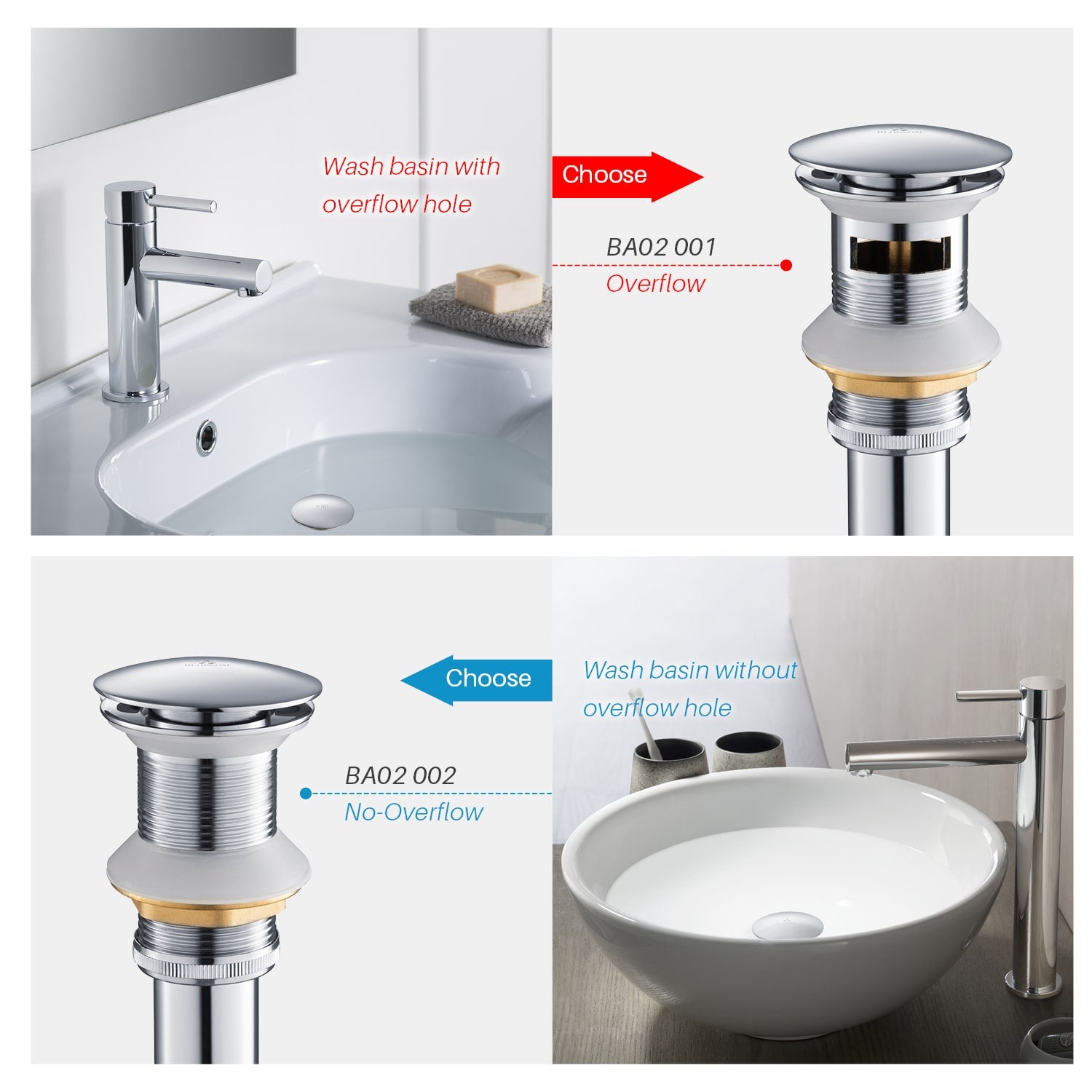 1-1/4″ Brass Pop up with NO Overflow – BA02 002