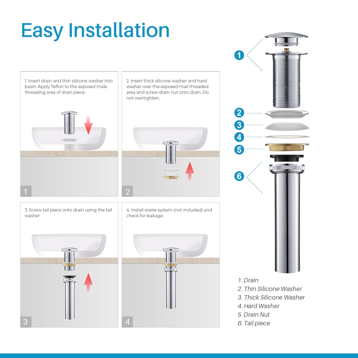 1-1/4″ Brass Pop up with NO Overflow – BA02 002