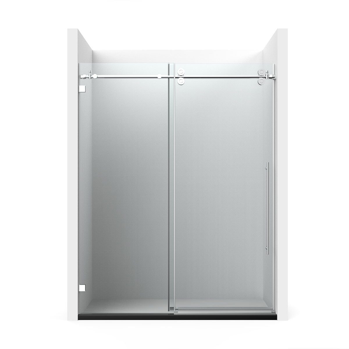 60"w x 76"h BH Series Frameless Single Sliding Shower Door (Brushed Nickel)