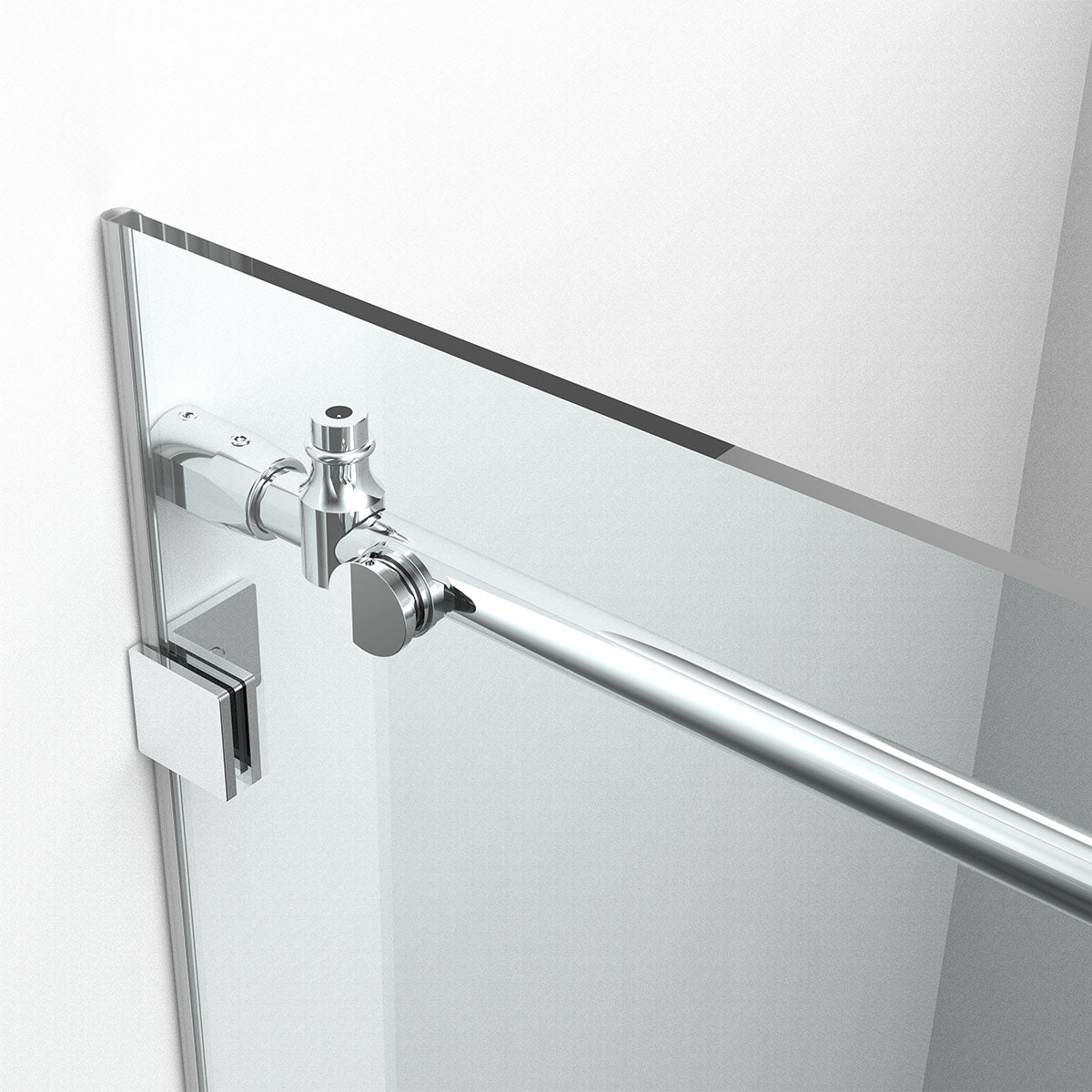 54"w x 76"h BH Series Frameless Single Sliding Shower Door (Chrome)