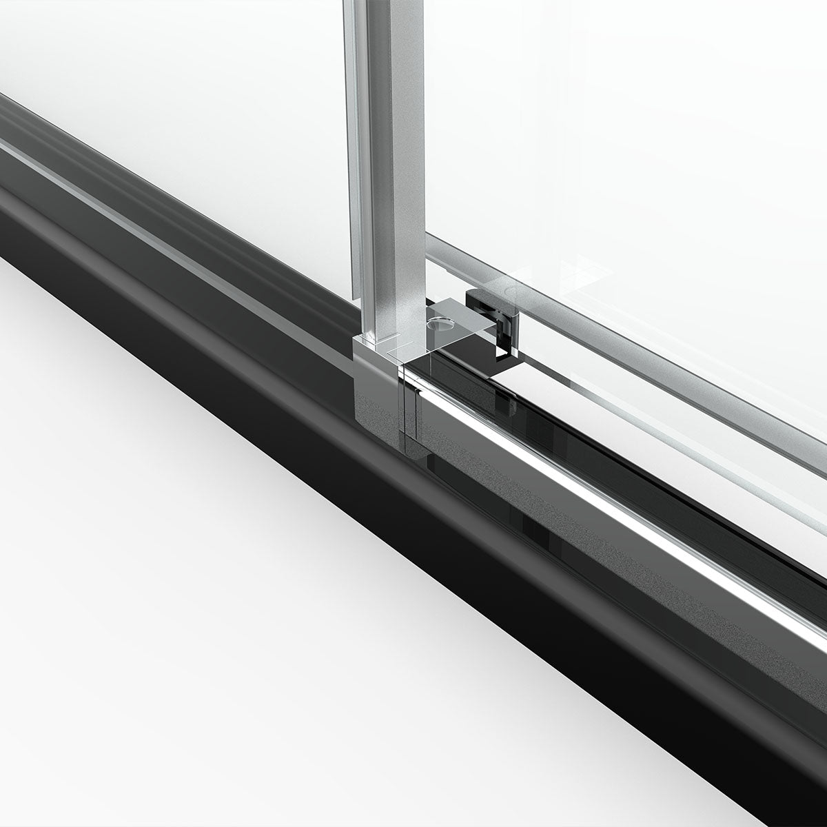 54"w x 76"h BH Series Frameless Single Sliding Shower Door (Chrome)