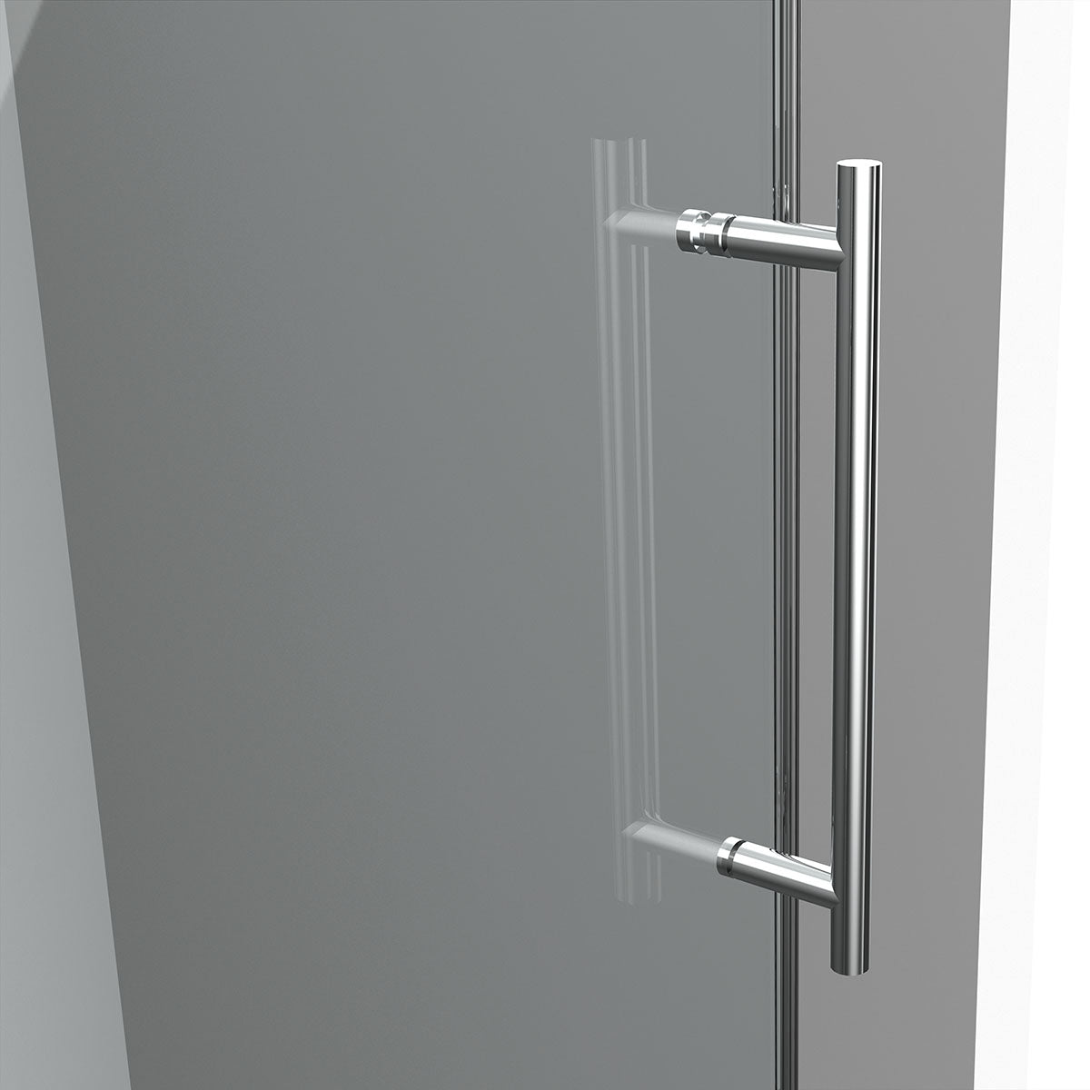 BR01 Joseph Frameless Single Sliding Shower Door with Klearteck Treatment (3/8" Thickness) (Chrome)