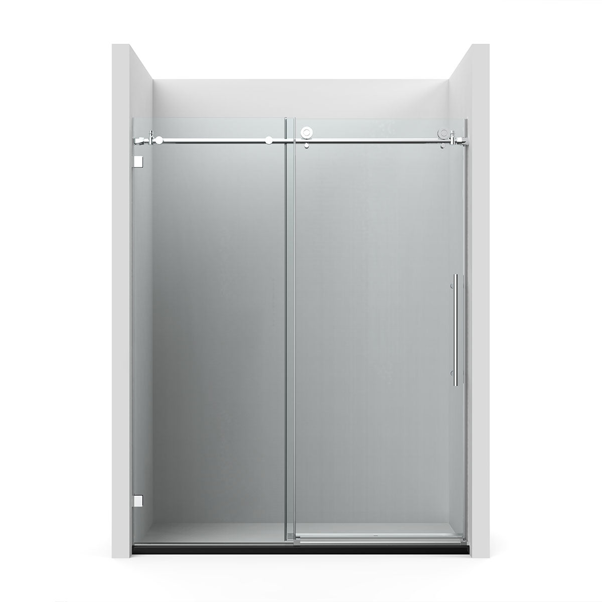 BR01 Joseph Frameless Single Sliding Shower Door with Klearteck Treatment (3/8" Thickness) (Brushed Nickel)