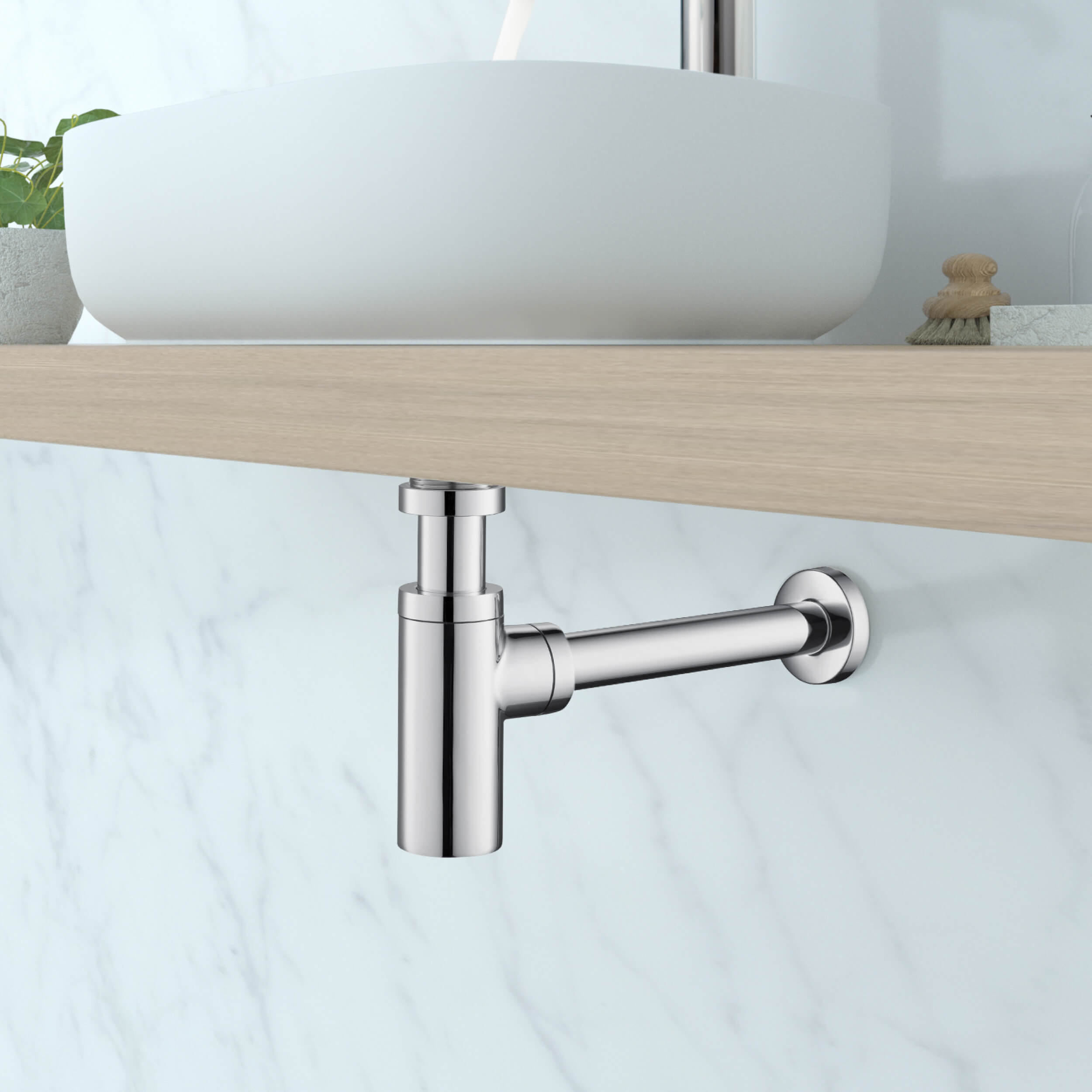 Bathroom Sink Decorative Round Bottle Trap - BT-1