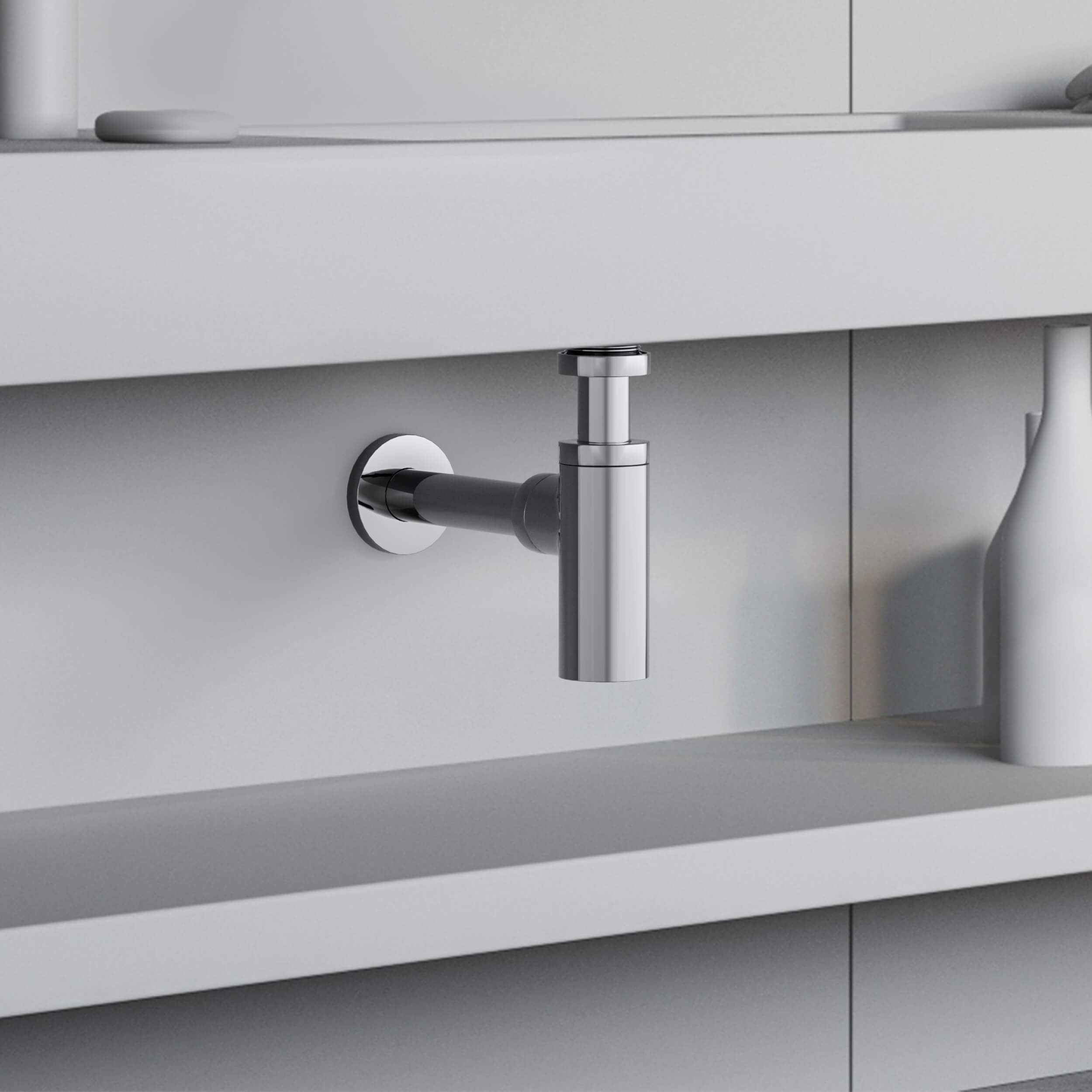 Bathroom Sink Decorative Round Bottle Trap - BT-1