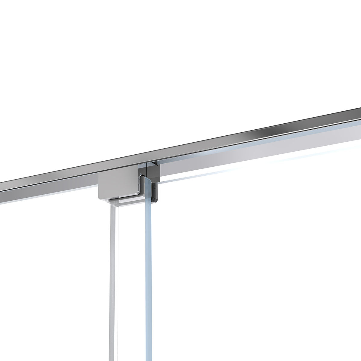 60" KH Frameless Single Sliding Shower Doors with Klearteck Treatment (3/8" Thickness) (Chrome)