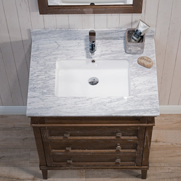 30″ Countertop – White Carrara Marble – CT5015 3022 03 - Shop at Home Craft Studio - 1