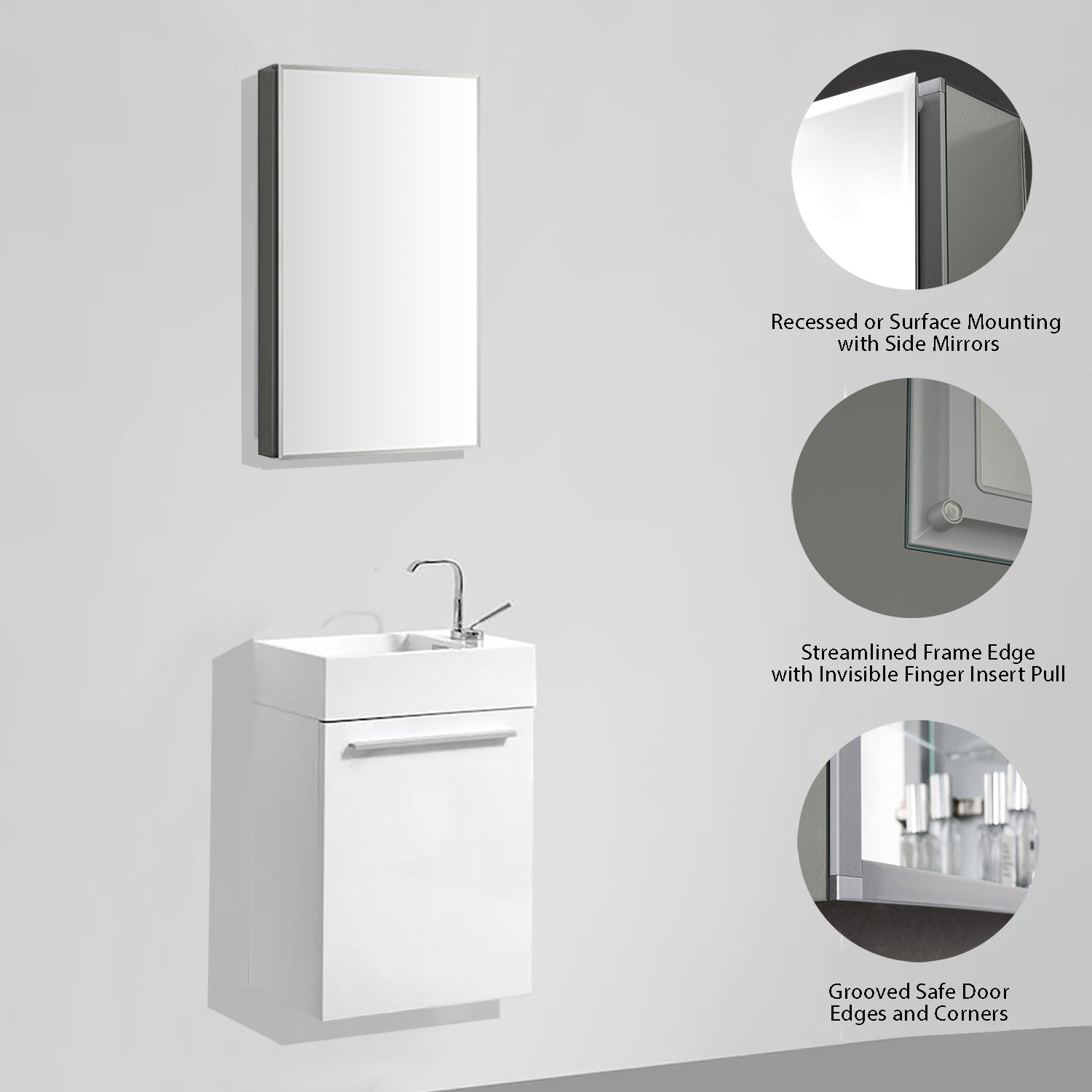 Aluminum Medicine Cabinet with Mirror – MC8 1526 - Shop at Home Craft Studio - 6