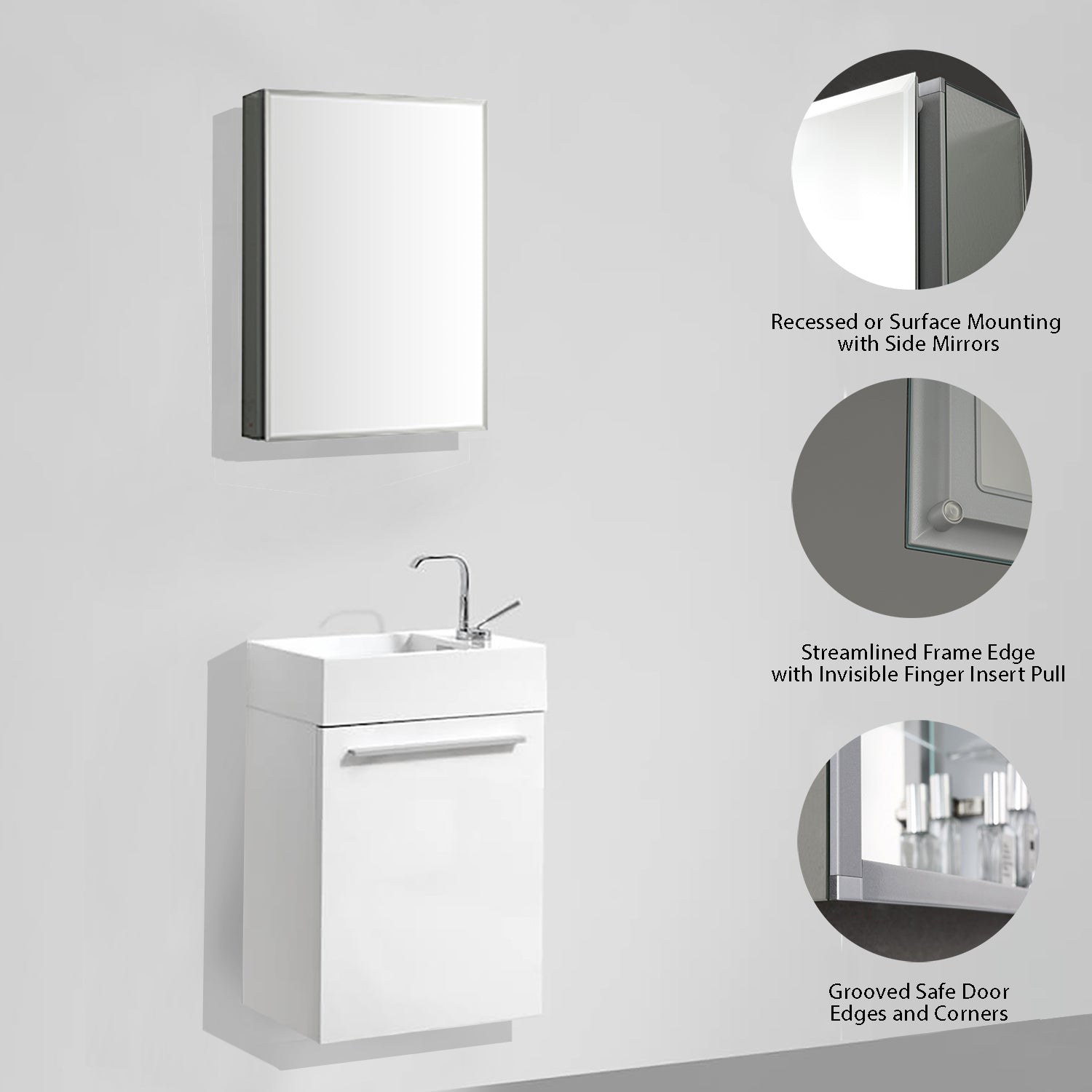 Aluminum Medicine Cabinet with Mirror – MC8 1620 - Shop at Home Craft Studio - 6