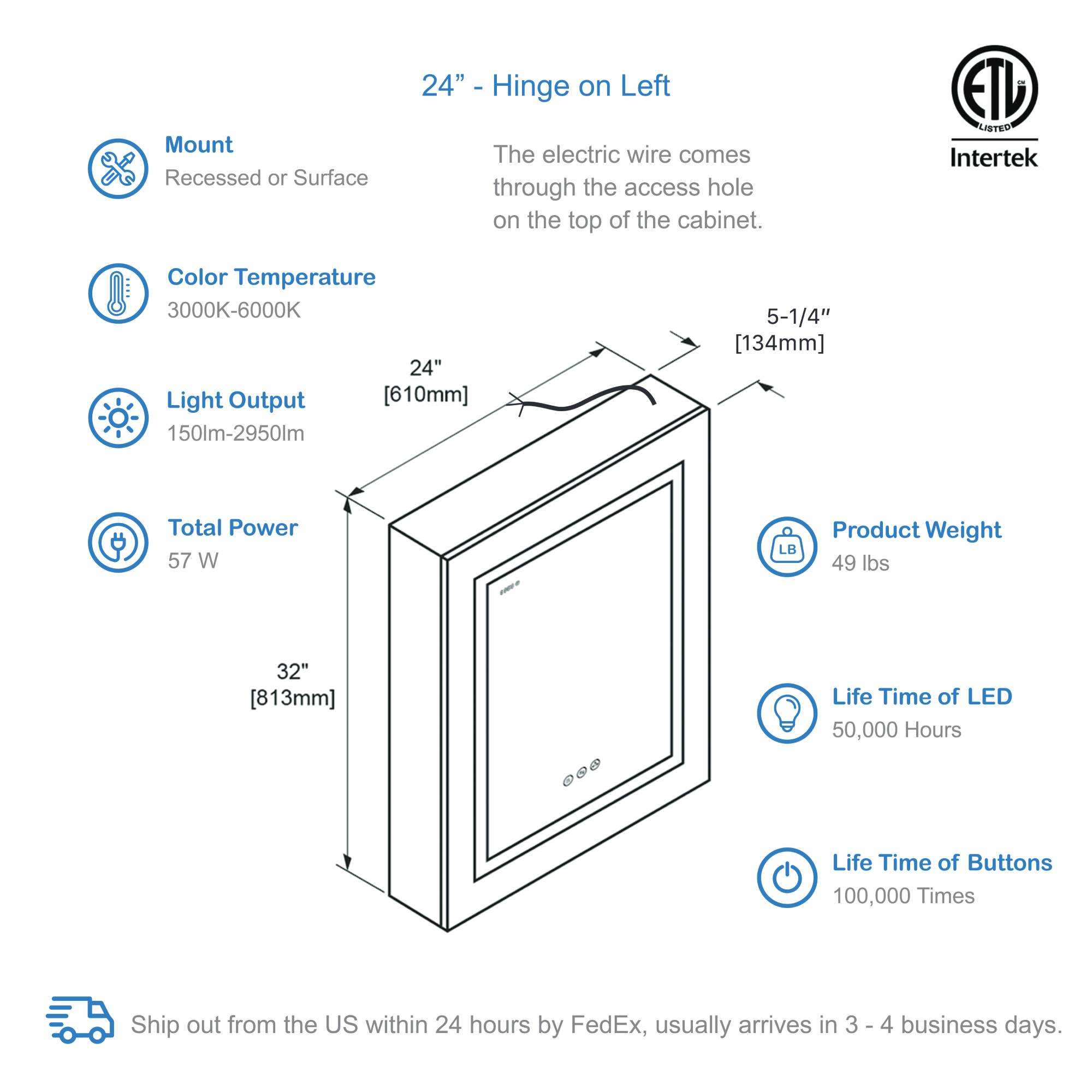 Asta – 24 Inches LED Medicine Cabinet - Shop at Home Craft Studio - 2
