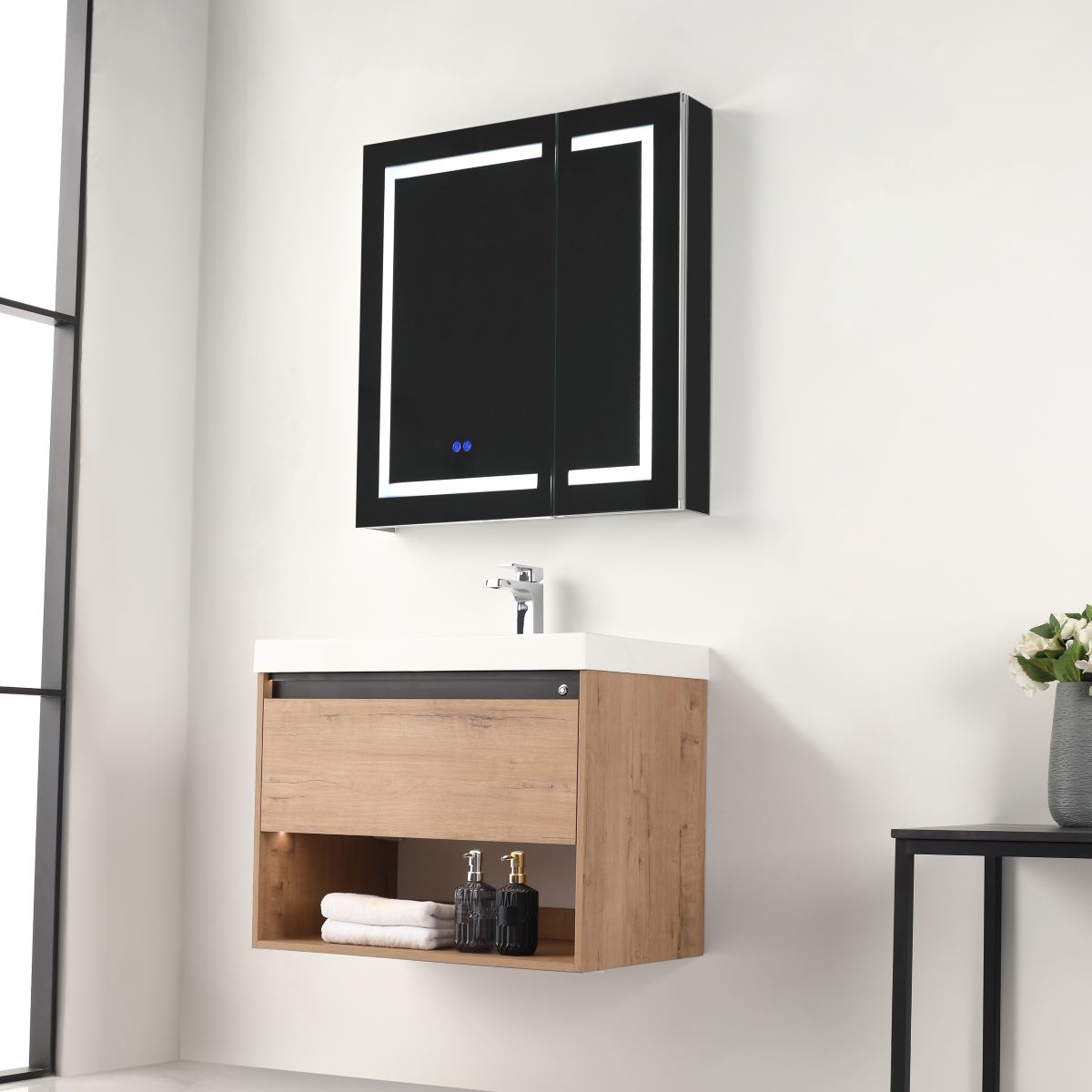 Bergen 30″ Vanity (Dual LED Illuminated) - Shop at Home Craft Studio - 11