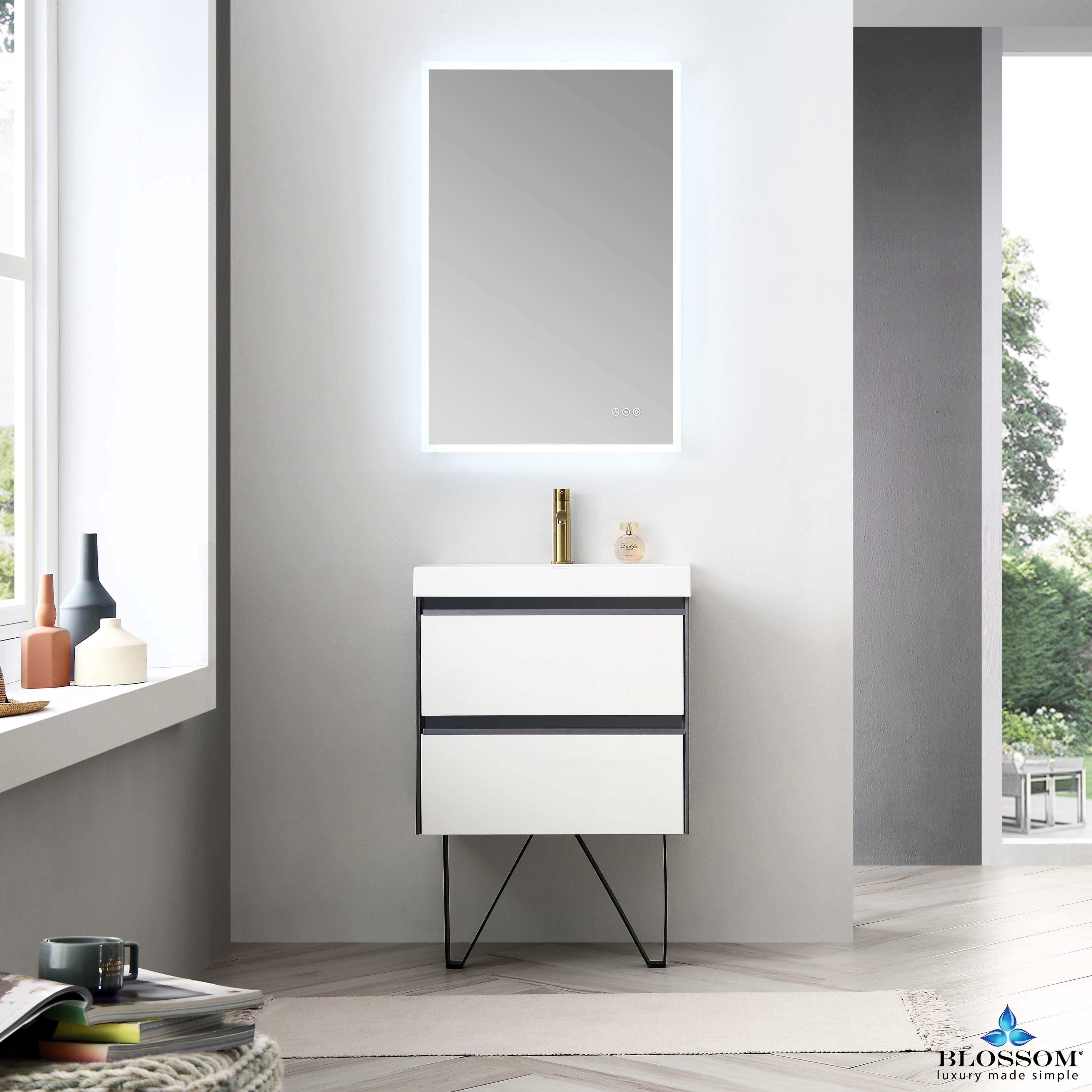 Berlin – 24 Inch Vanity – Glossy White & Glossy Grey - Shop at Home Craft Studio - 3