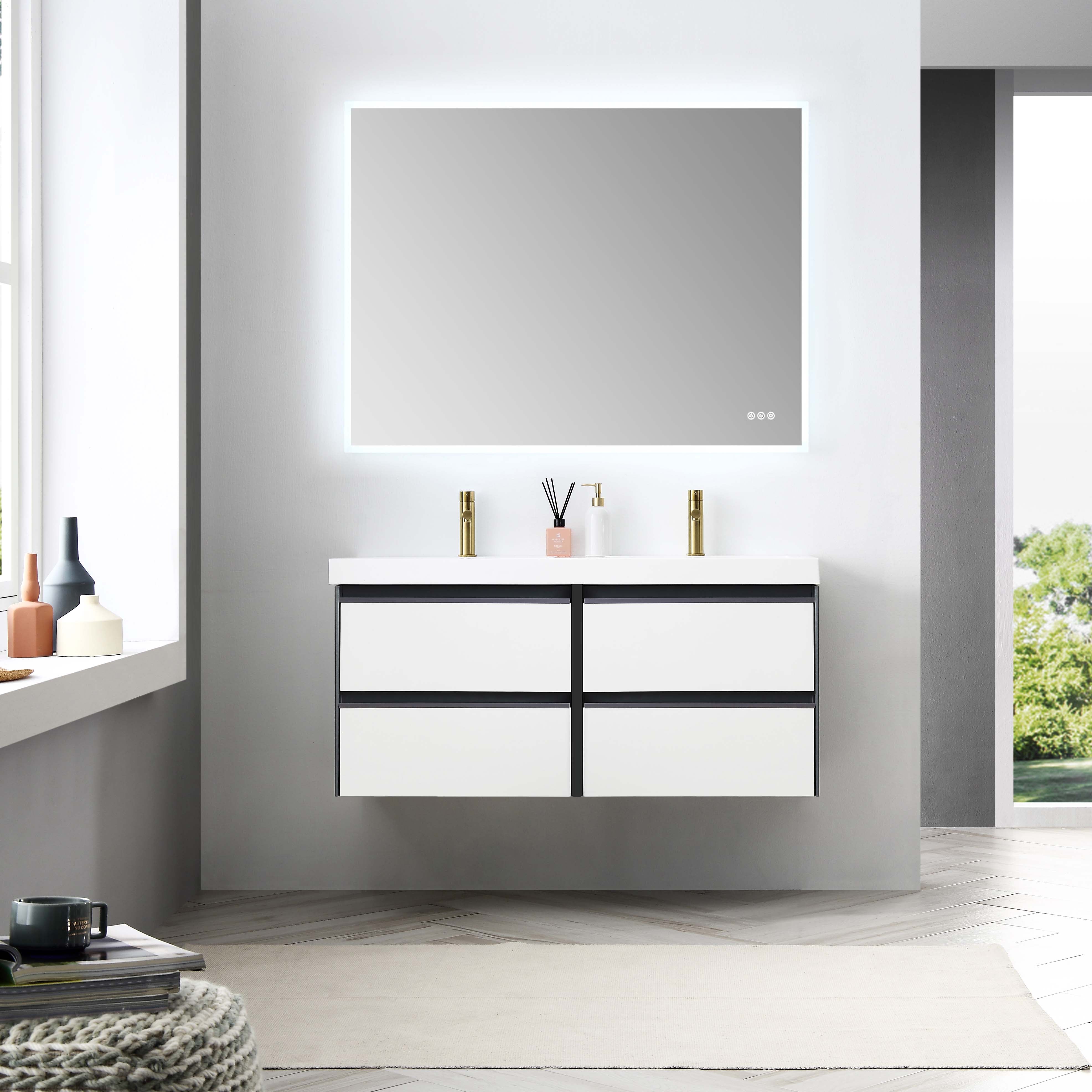 Berlin – 48 Inch Vanity – Glossy White & Glossy Grey - Shop at Home Craft Studio - 3