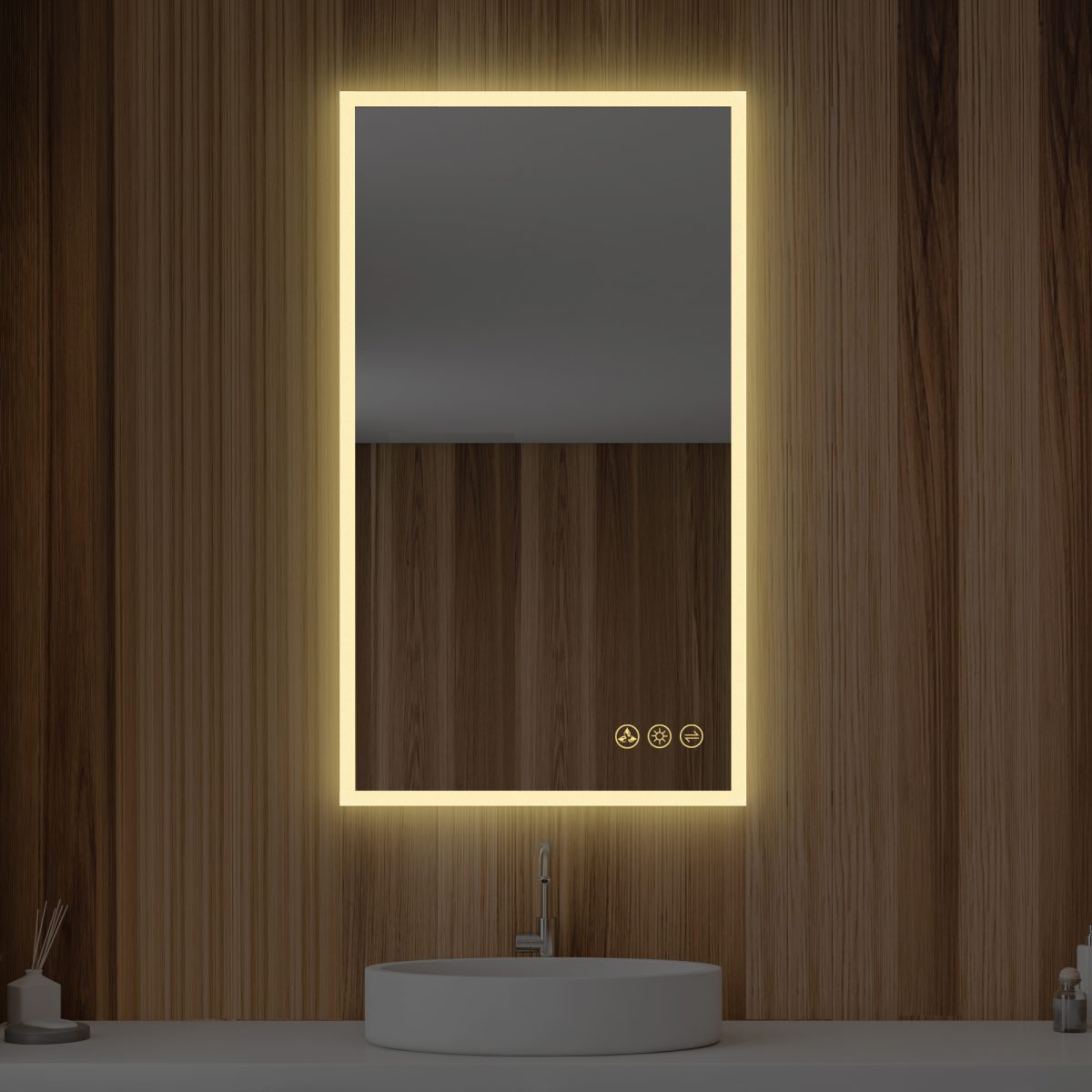 Beta 21″x36″ LED Mirror with Frosted Sides - Shop at Home Craft Studio - 6