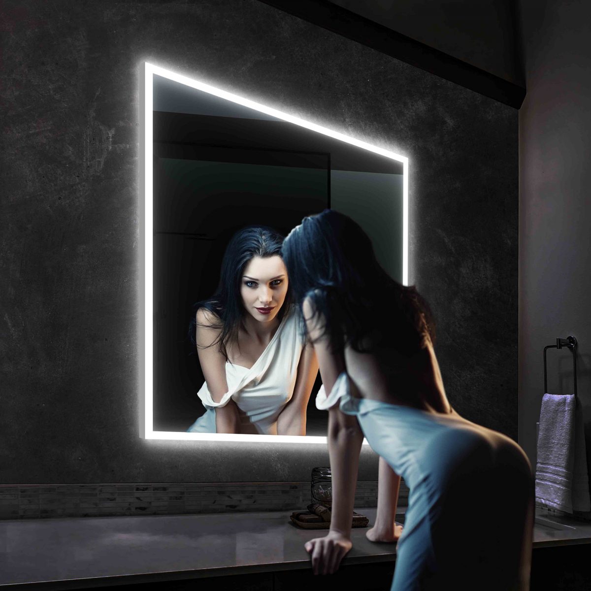 Beta 30″x36″ LED Mirror with Frosted Sides - Shop at Home Craft Studio - 10