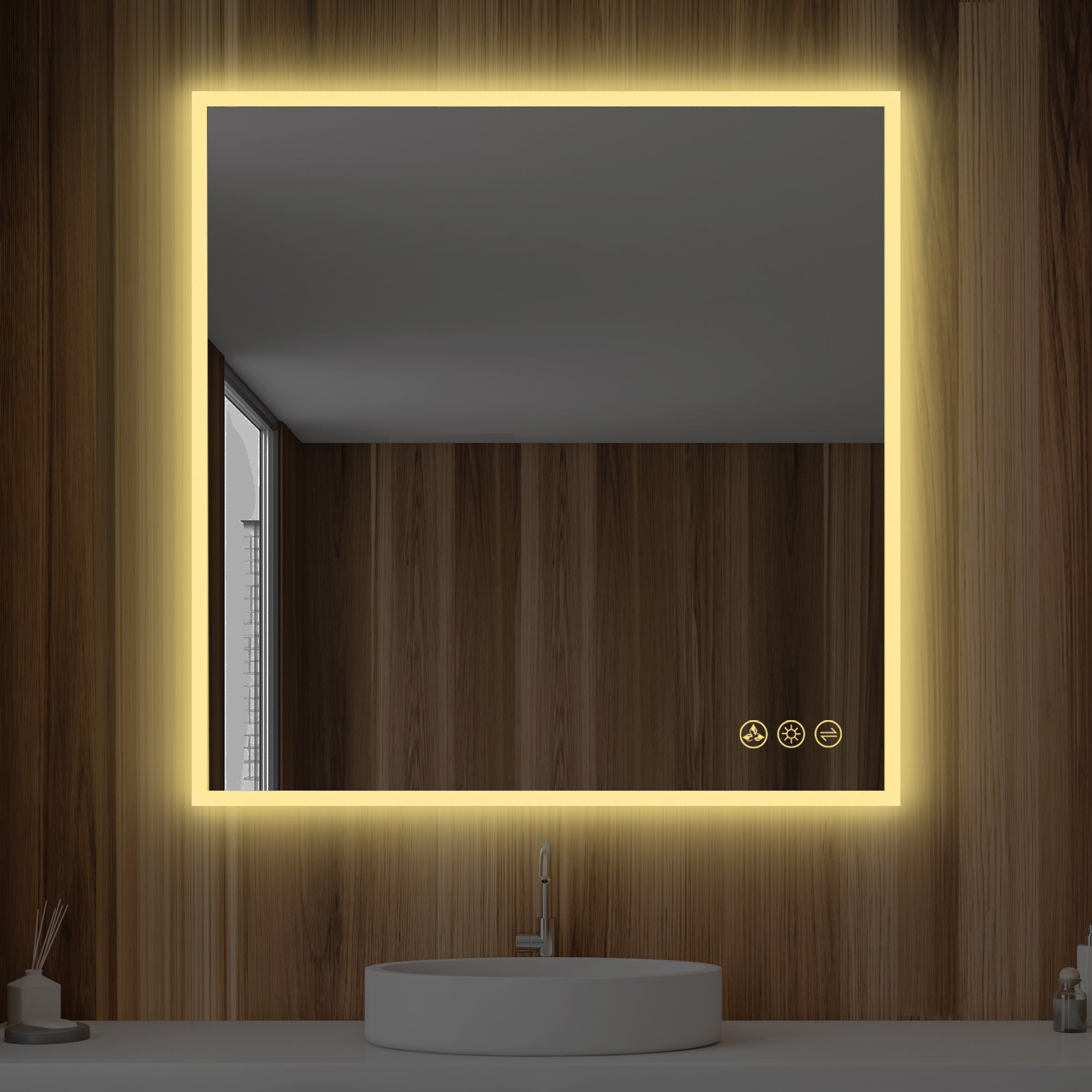 Beta 36″x36″ LED Mirror with Frosted Sides - Shop at Home Craft Studio - 5