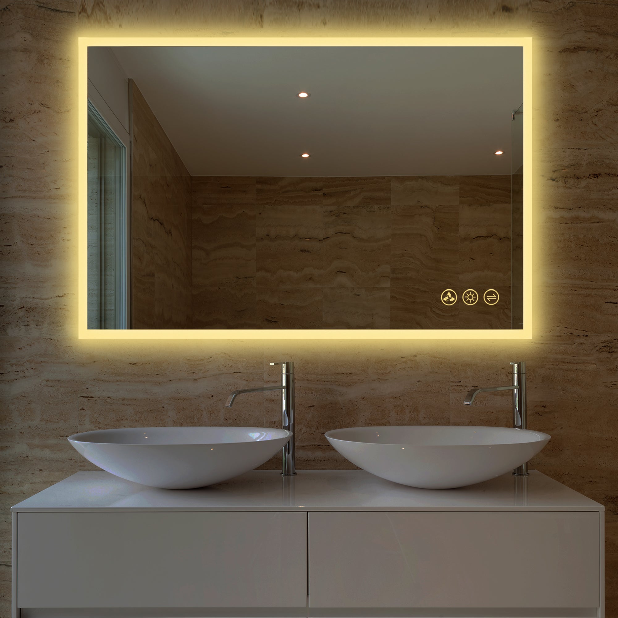 Beta 48″x30″ LED Mirror with Frosted Sides - Shop at Home Craft Studio - 5
