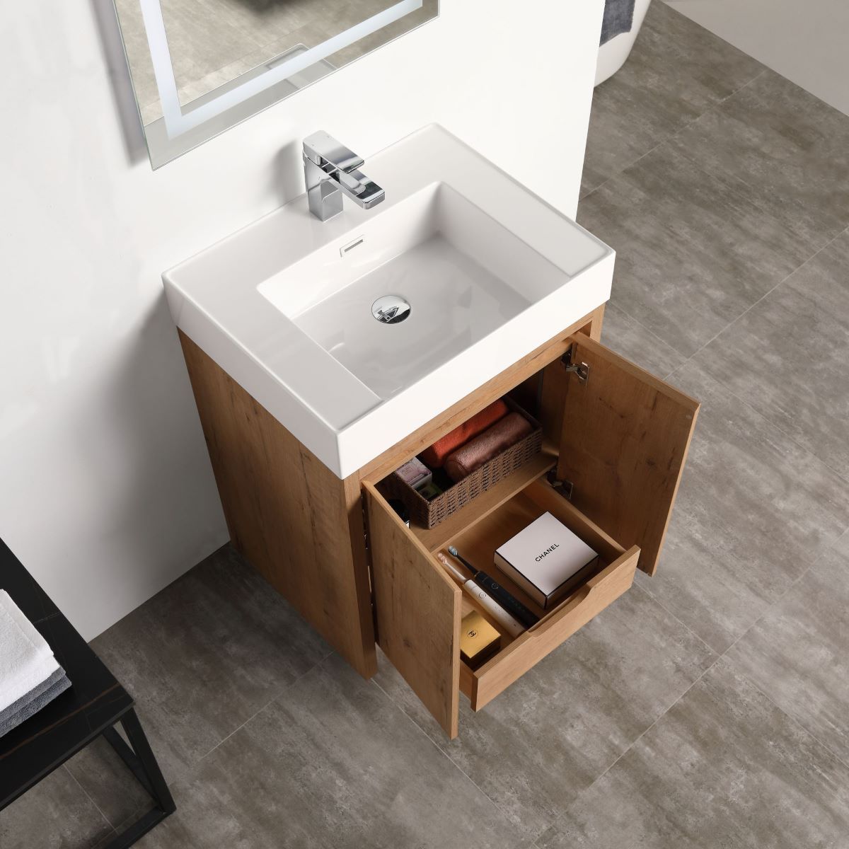 Capri 24″ Vanity (Dual LED Illuminated) - Shop at Home Craft Studio - 5