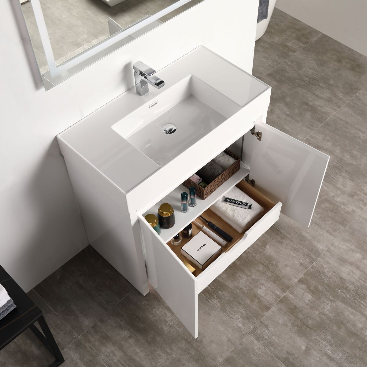 Capri 36″ Vanity (Dual LED Illuminated) - Shop at Home Craft Studio - 5