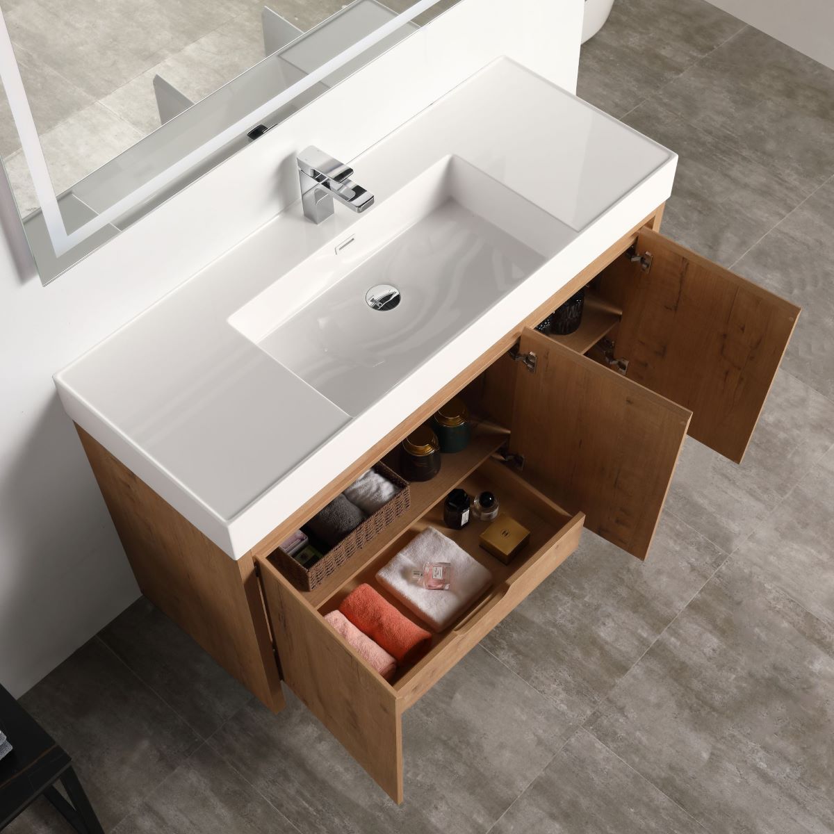 Capri 48″ Vanity (Dual LED Illuminated) - Shop at Home Craft Studio - 4