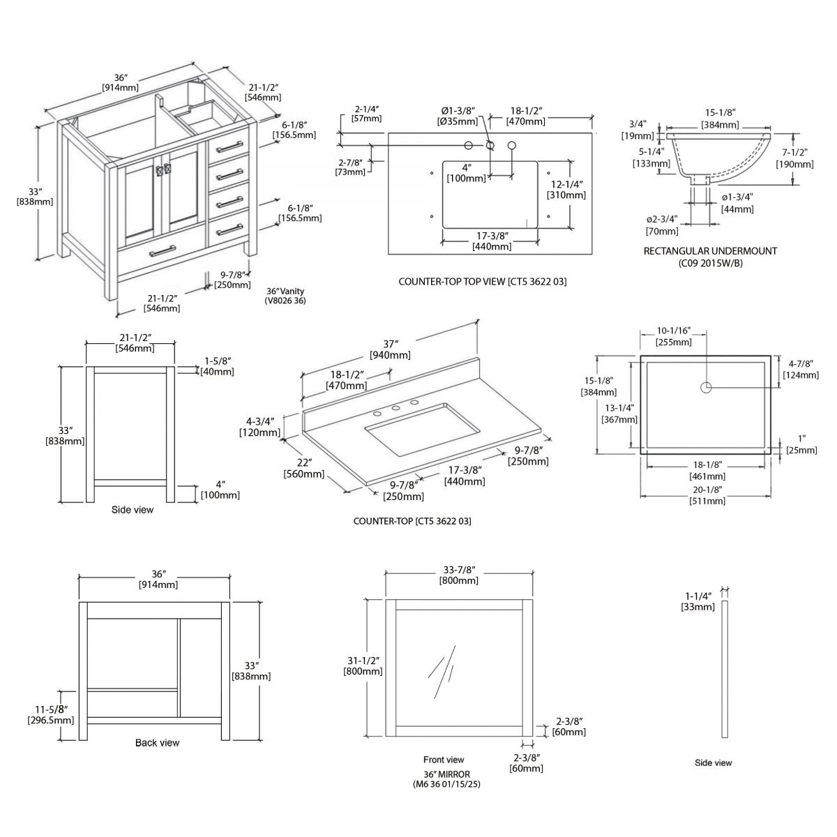 Geneva 36″ Vanity - Shop at Home Craft Studio - 5