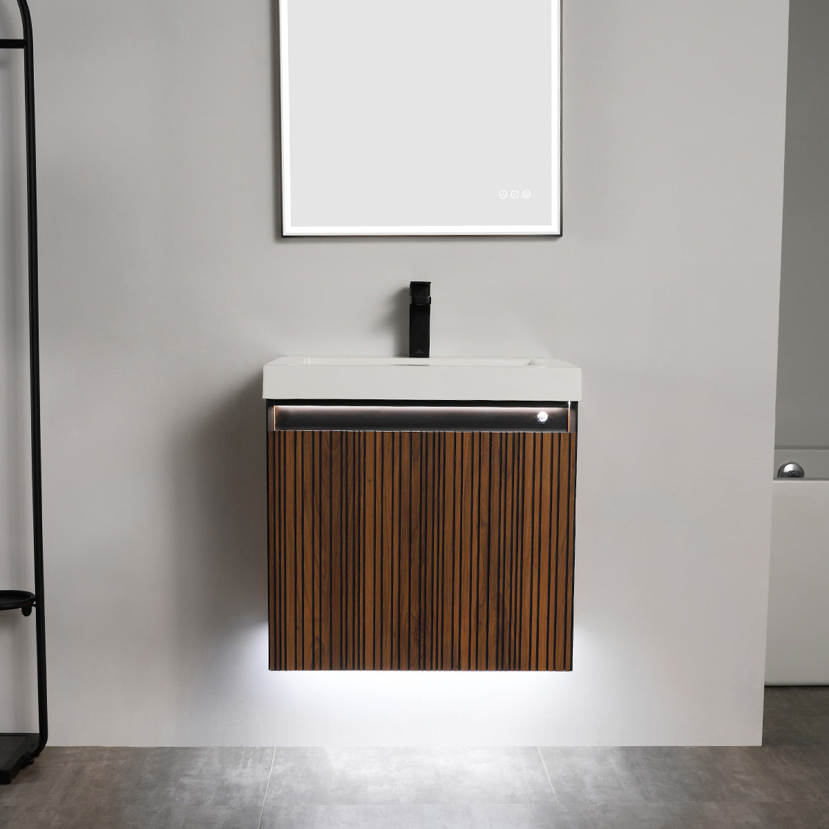 Lille – 24 Inch Vanity – Brown Walnut Strip - Shop at Home Craft Studio - 6