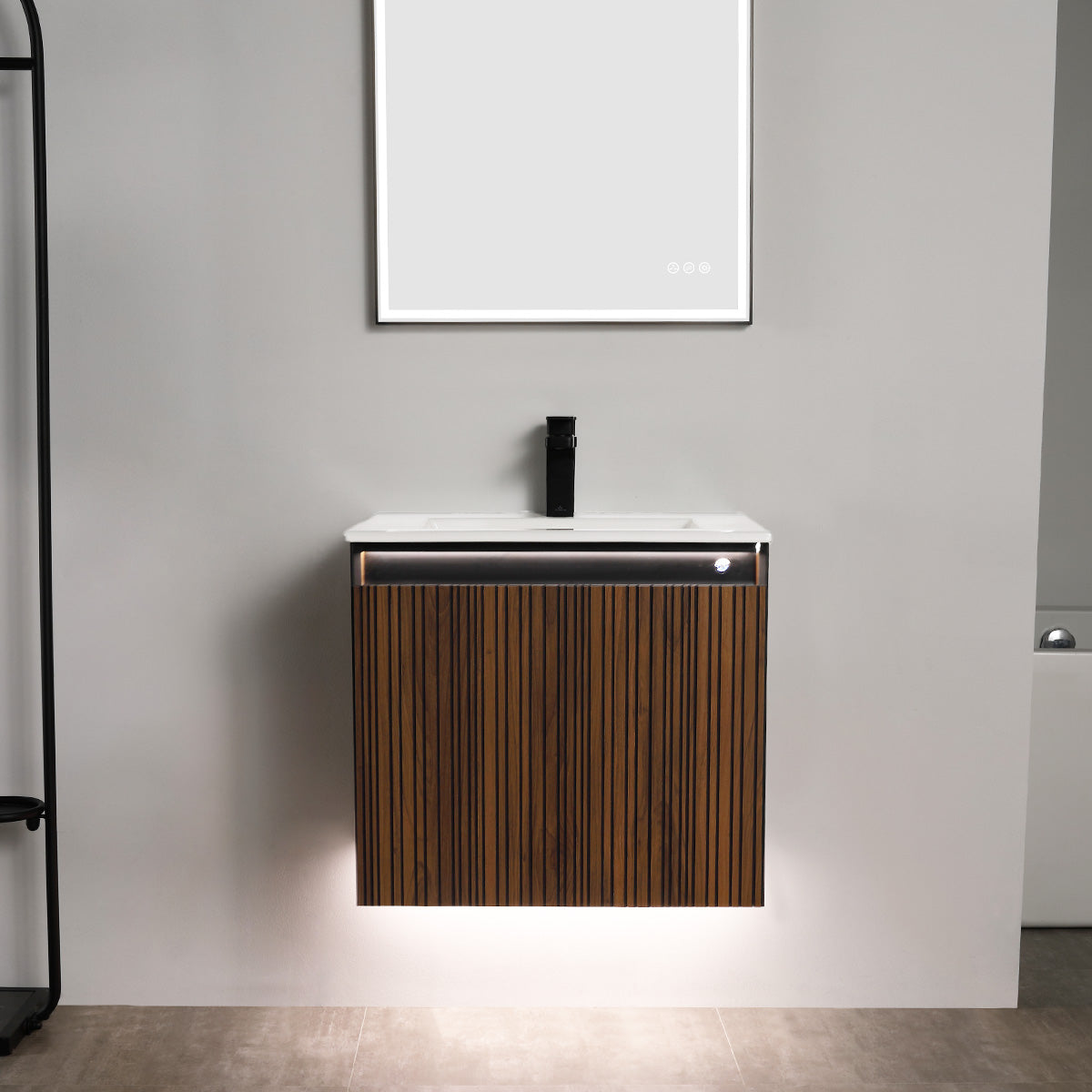 Lille – 24 Inch Vanity – Brown Walnut Strip - Shop at Home Craft Studio - 9