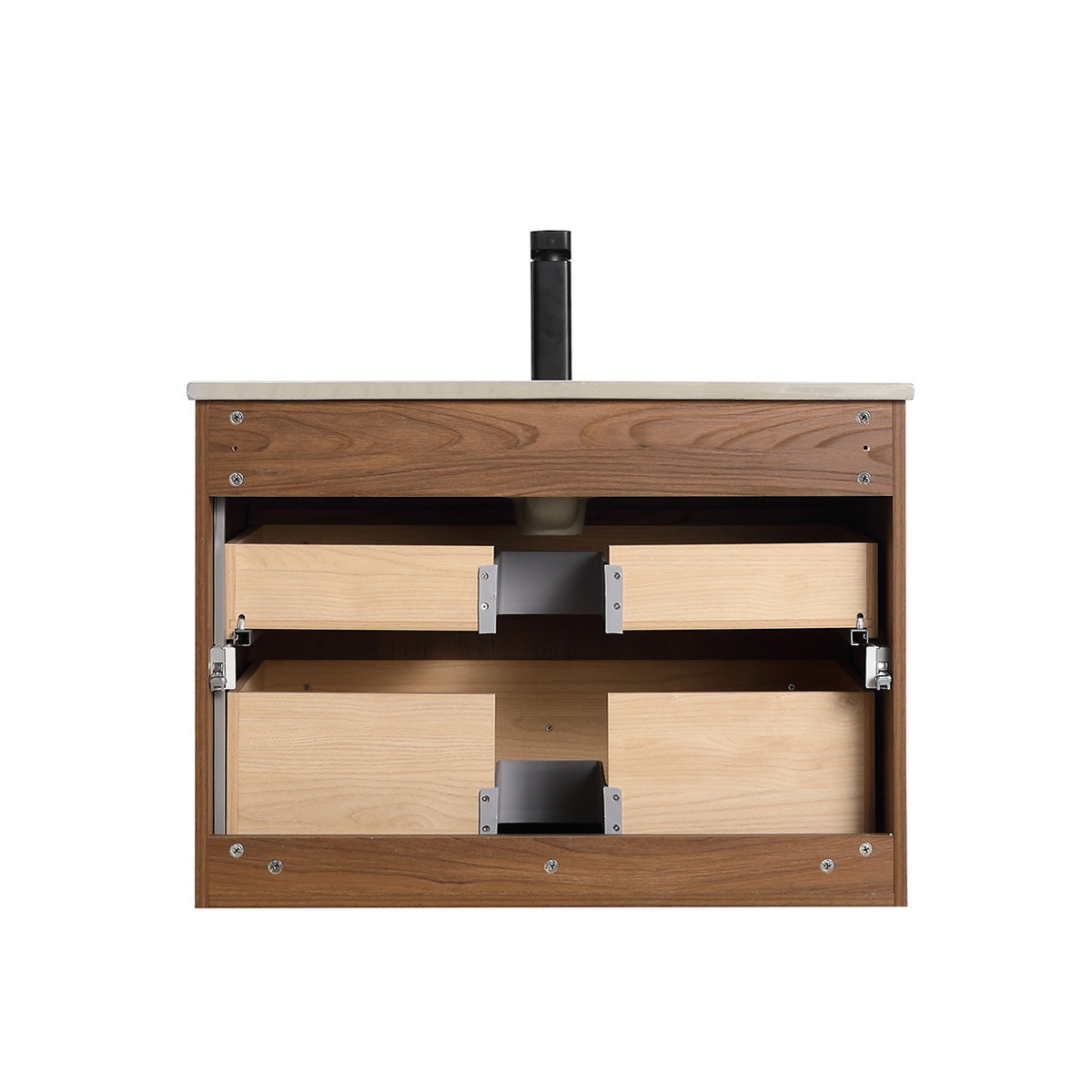 Lille – 30 Inch Vanity – Brown Walnut Strip - Shop at Home Craft Studio - 17