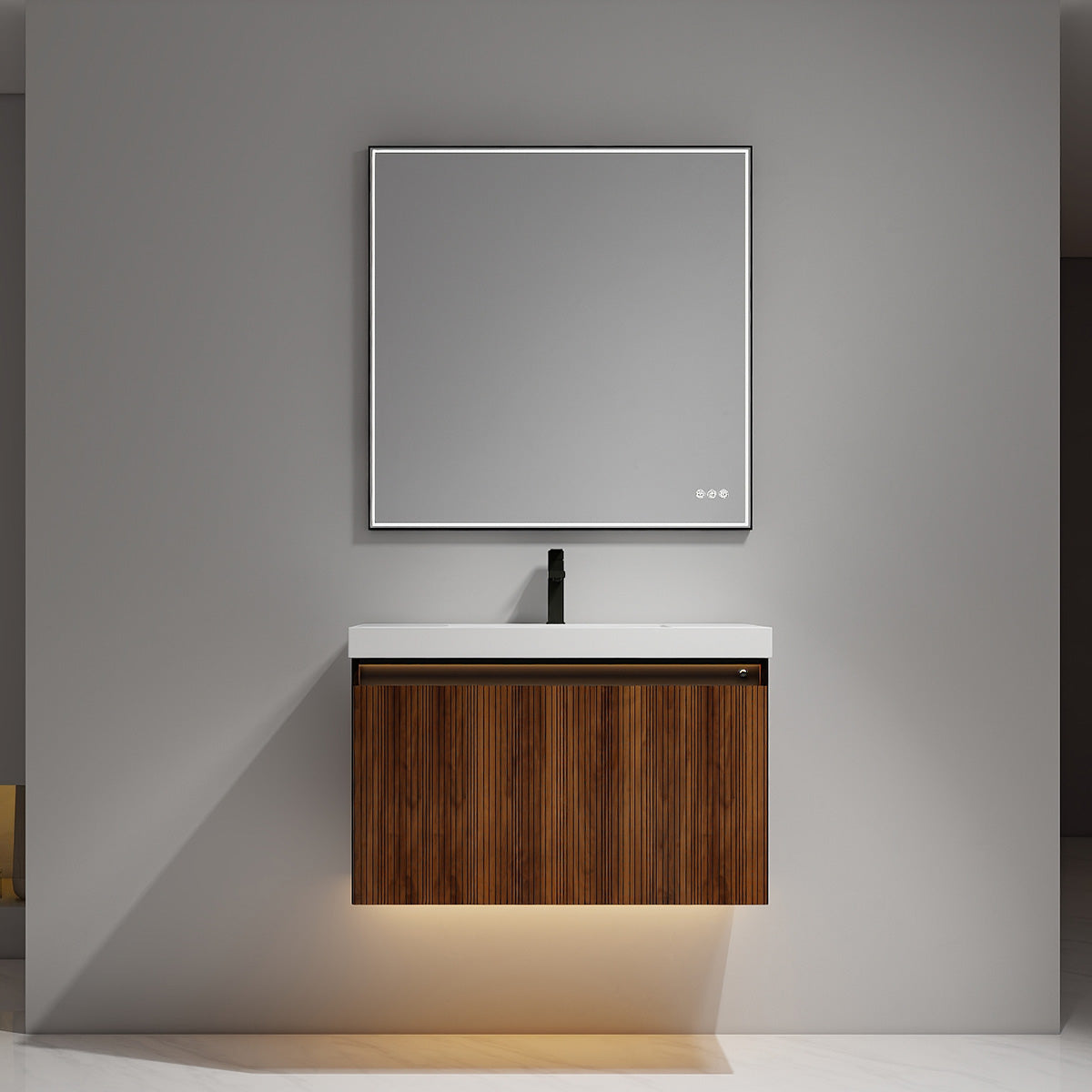 Lille – 36 Inch Vanity – Brown Walnut Strip - Shop at Home Craft Studio - 1