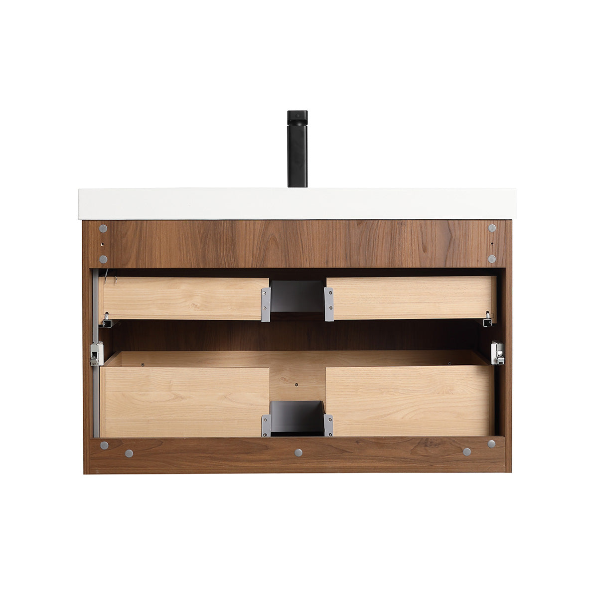 Lille – 36 Inch Vanity – Brown Walnut Strip - Shop at Home Craft Studio - 17