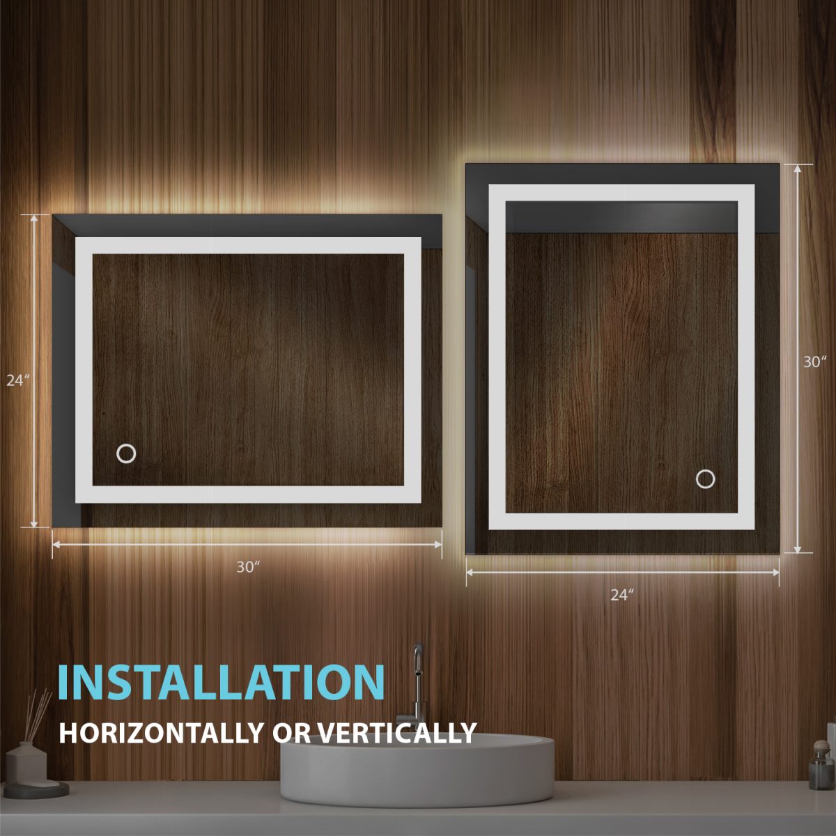Lyra 24 x 30 Inch LED Mirror - Shop at Home Craft Studio - 4