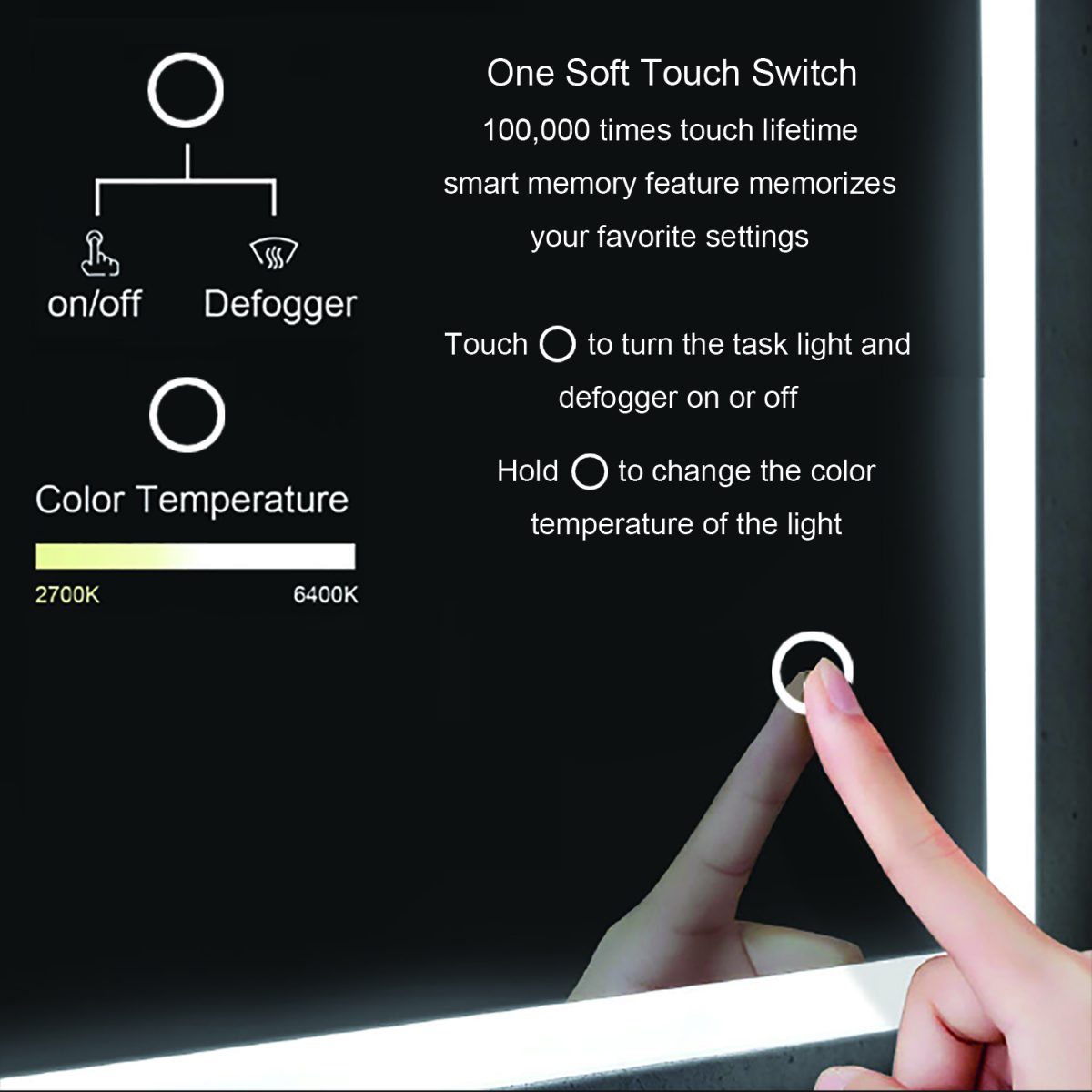 Lyra 24 x 30 Inch LED Mirror - Shop at Home Craft Studio - 13