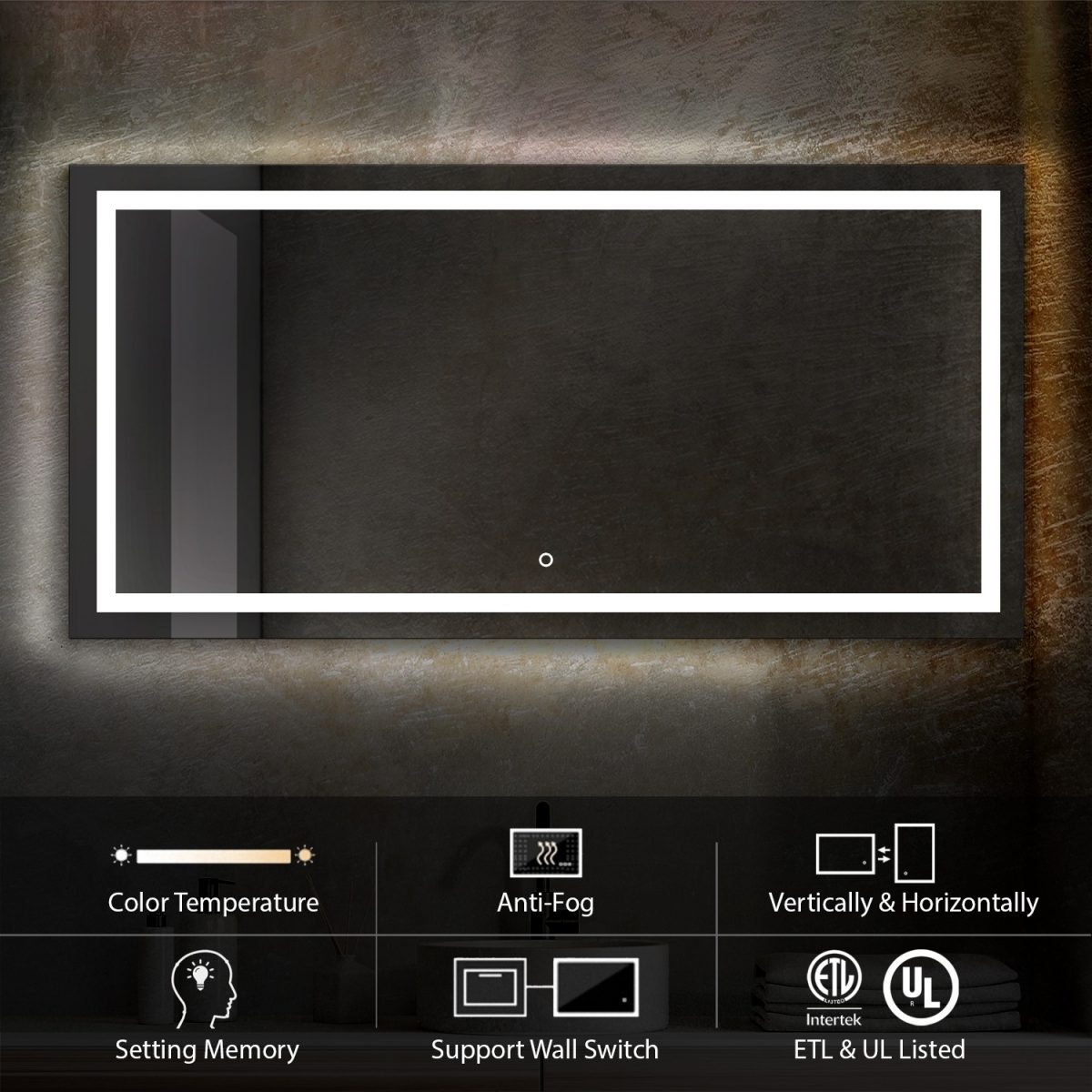 Lyra 60 x 30 Inch LED Mirror - Shop at Home Craft Studio - 4