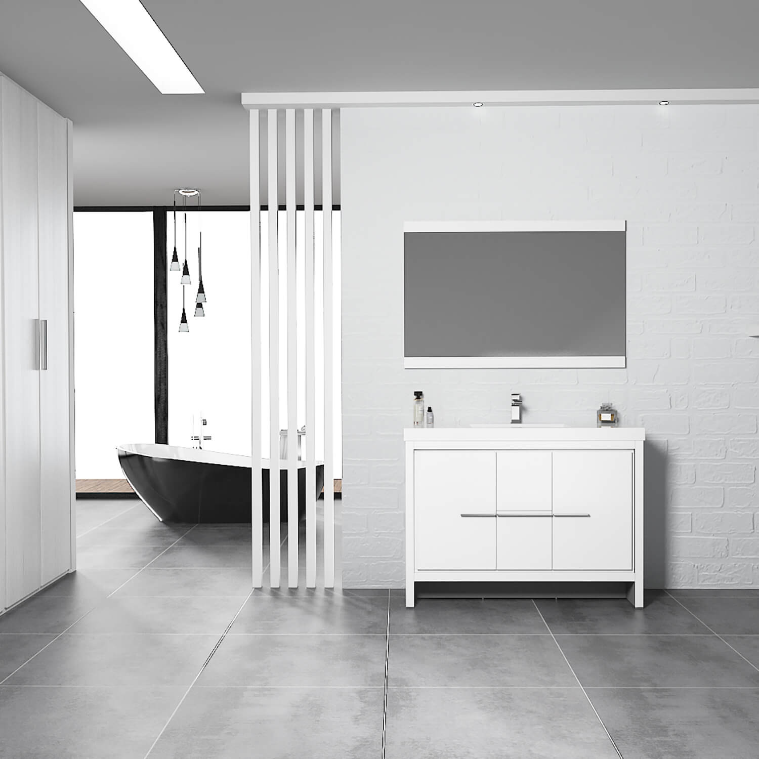 Milan 48 Inch Vanity - Shop at Home Craft Studio - 5