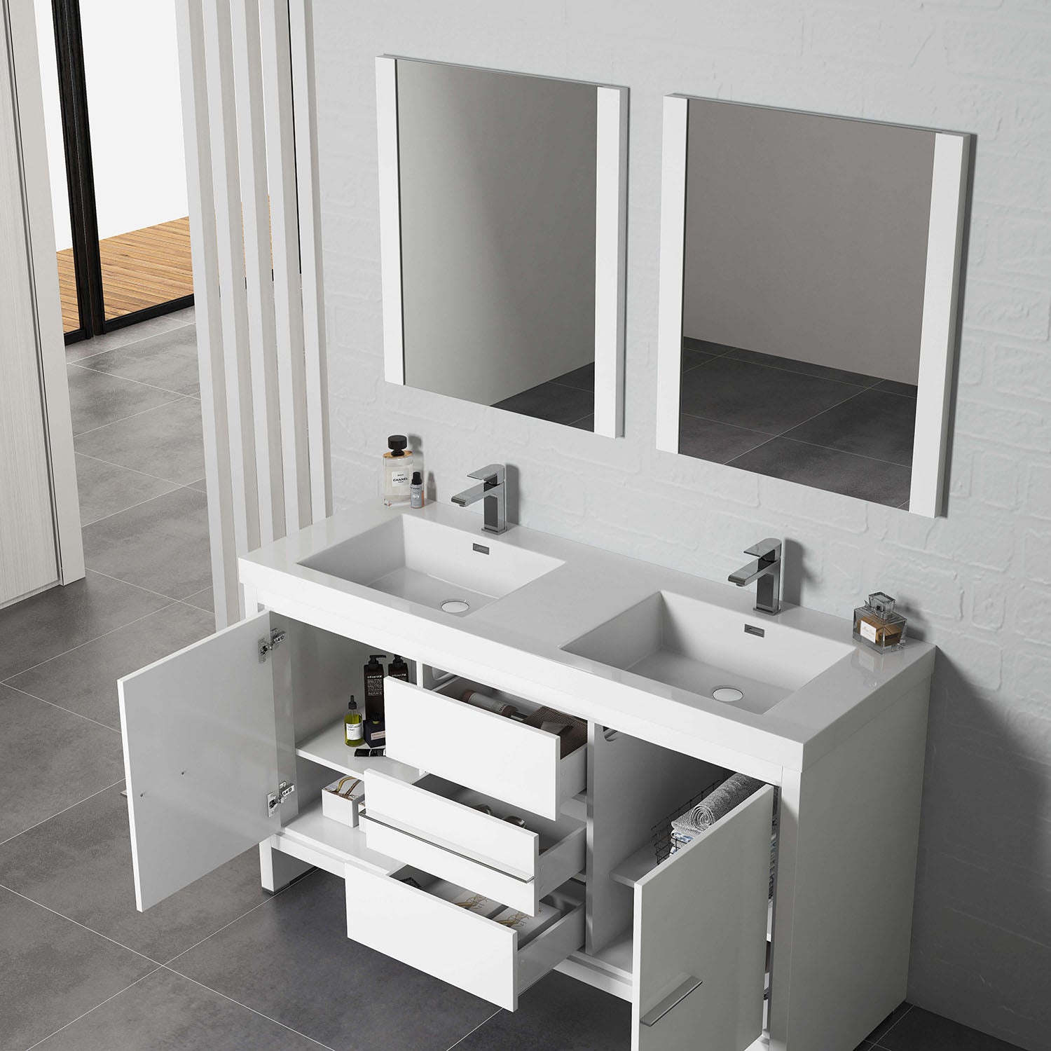 Milan 60 Inch Vanity - Shop at Home Craft Studio - 2